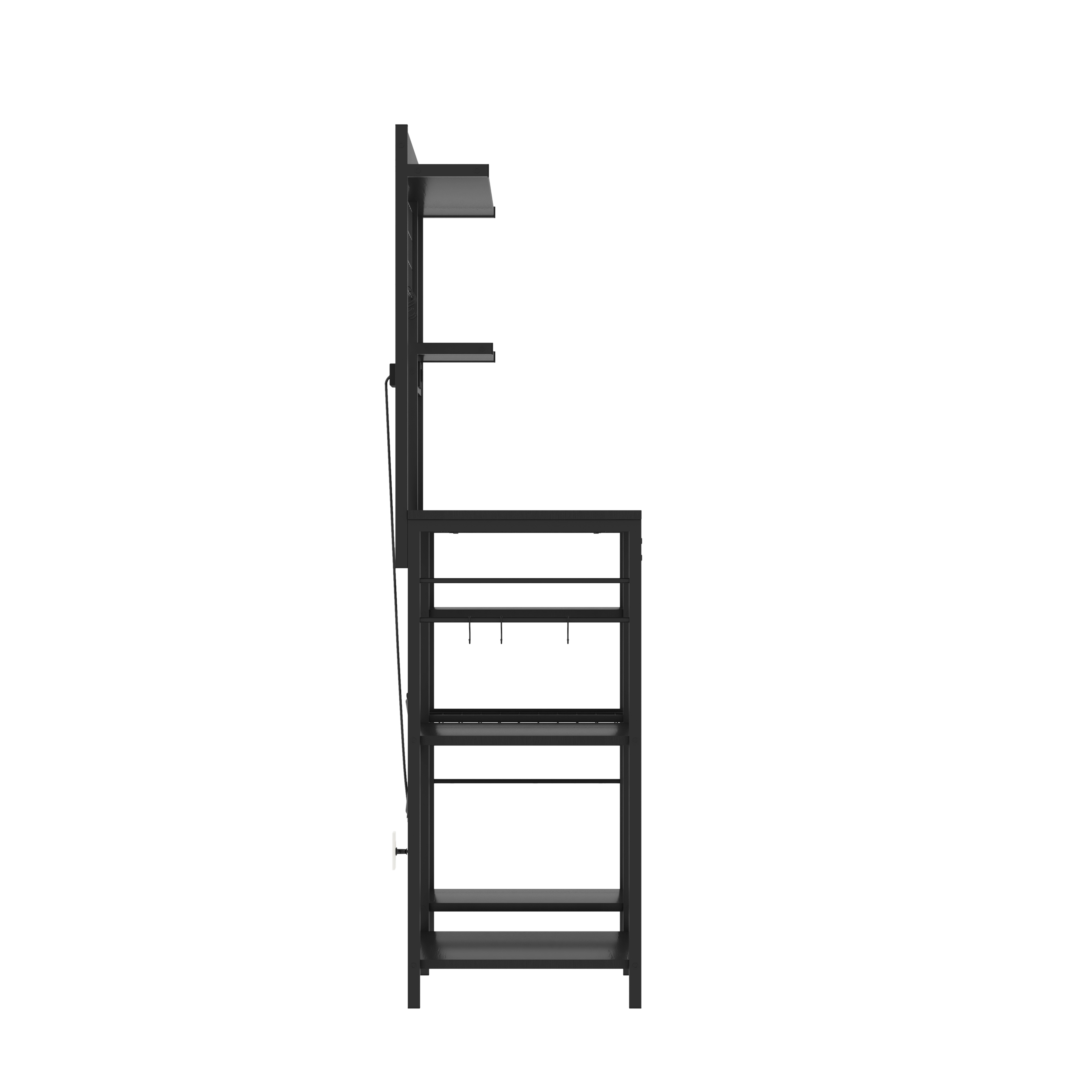 Yardi Yard Standing Baker's Racks Large Metal Kitchen Storage Shelves Units Microwave Stand Black