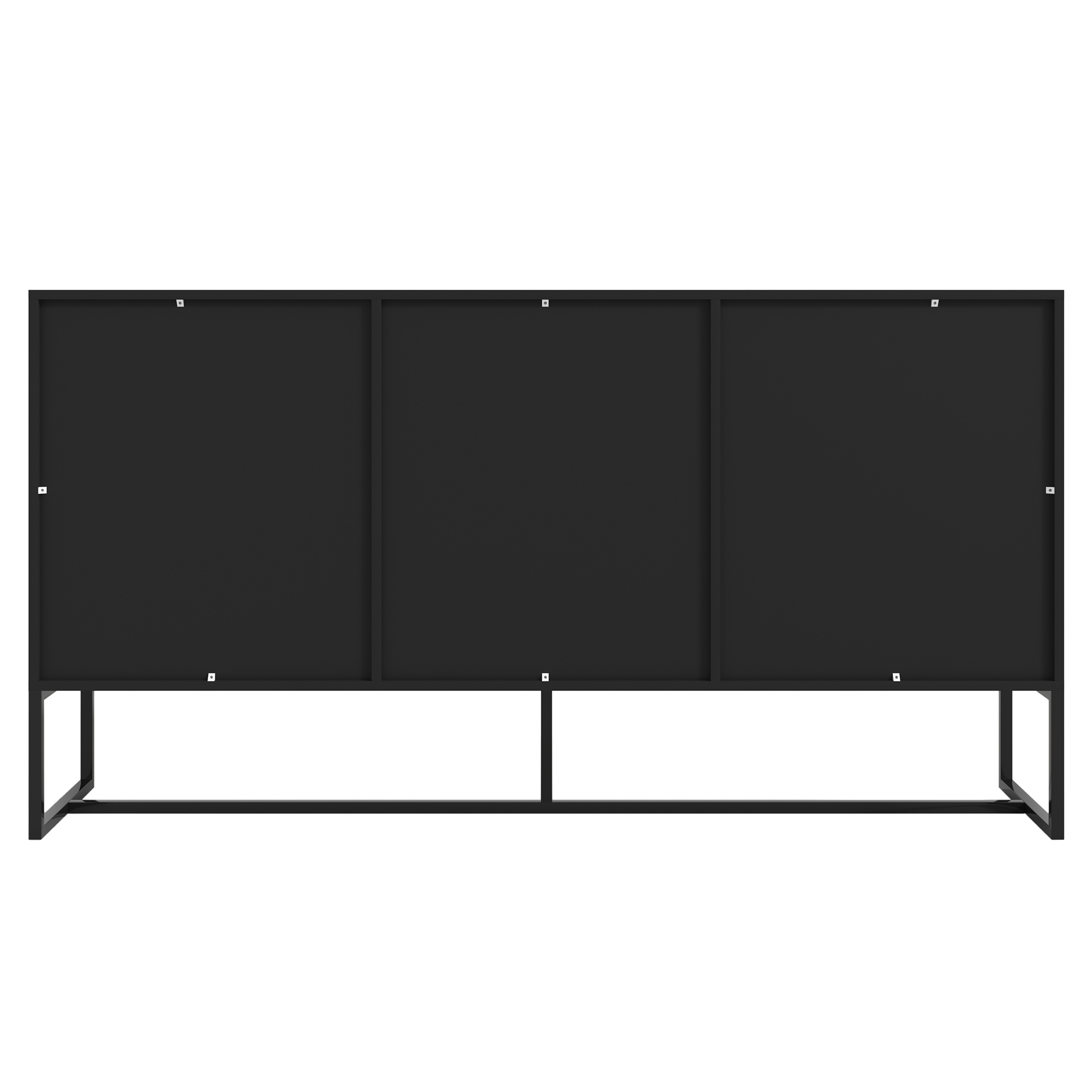 Yardi Yard Wood Sideboard Buffet Storage Credenza with Metal Frame Modern Farmhouse Accent Cabinet Oak&Black