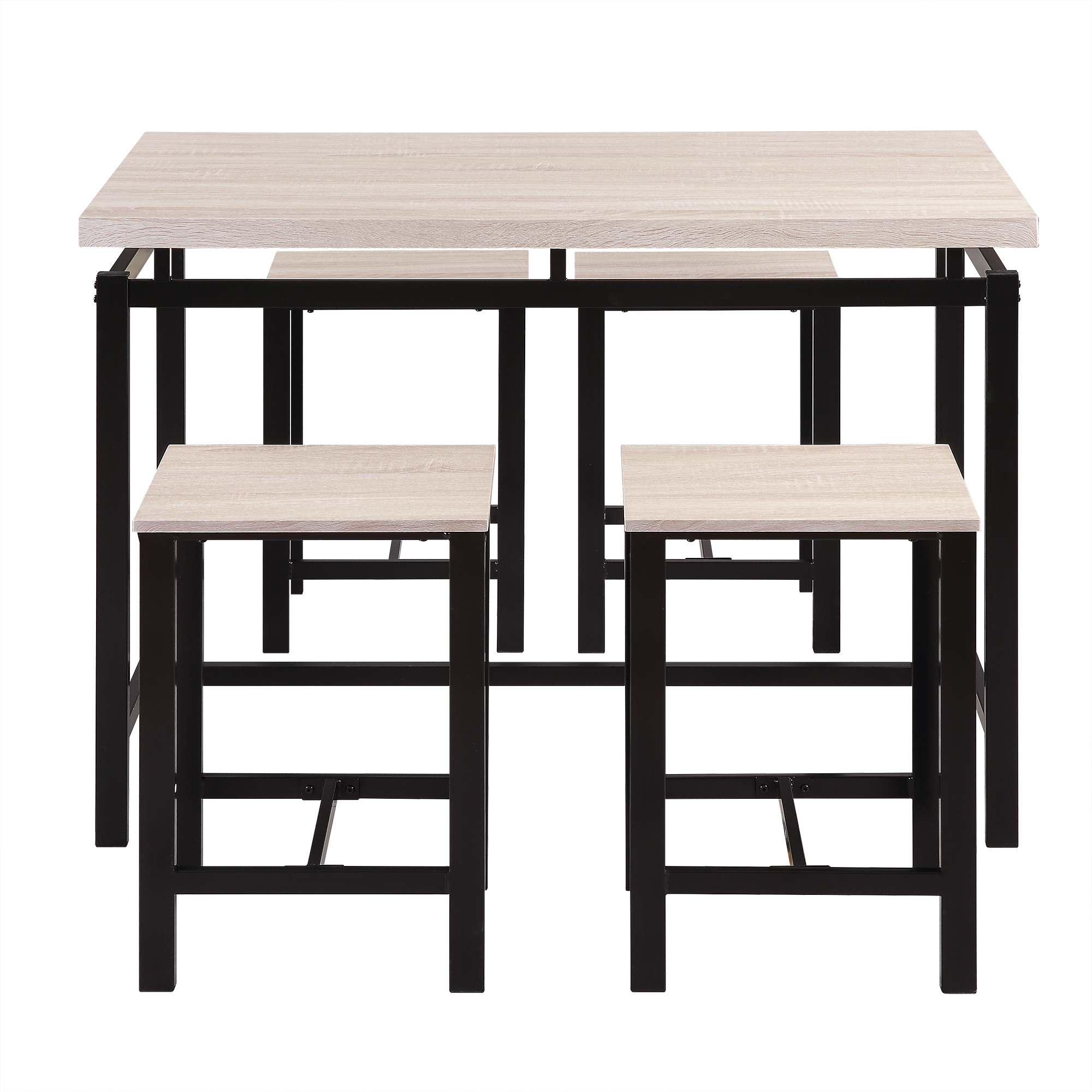 Spaco Dining Table Set with 4 Chairs Counter and Pub Height, Beige