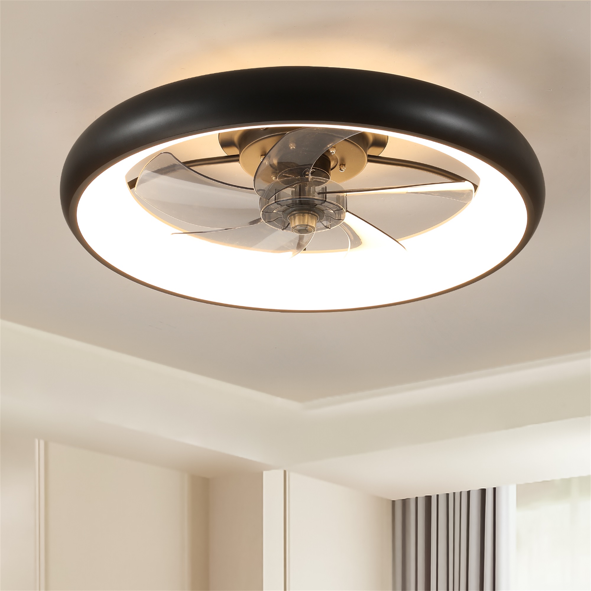 Spaco Ceiling Fan with Lights for Home Remote Control, Dimmable LED