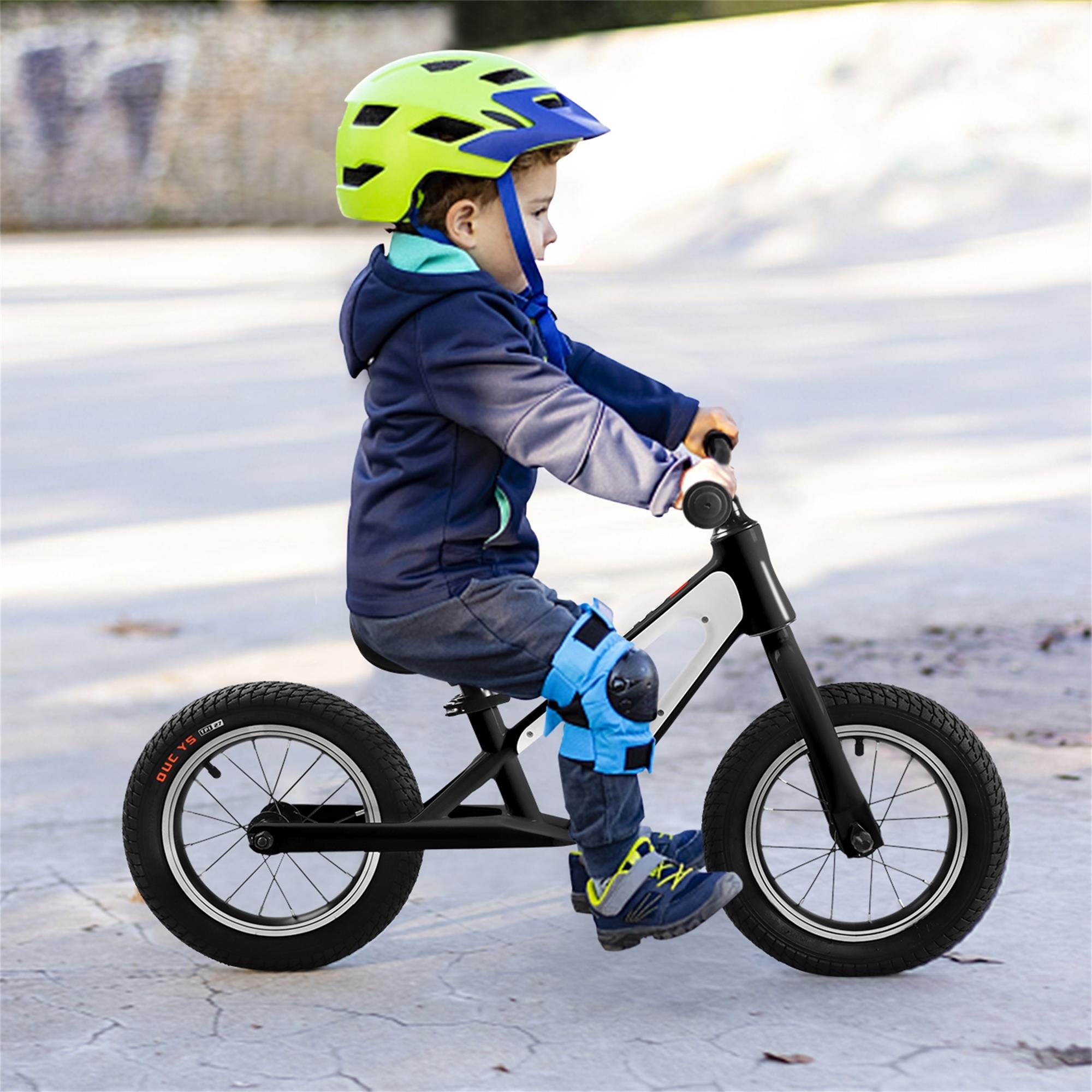 CIPACHO Kids Balance Bike with 12" Rubber Foam Tires, Adjustable Seat, Magnesium Alloy Frame Toddler Bike for Kids 1-5 Years, White