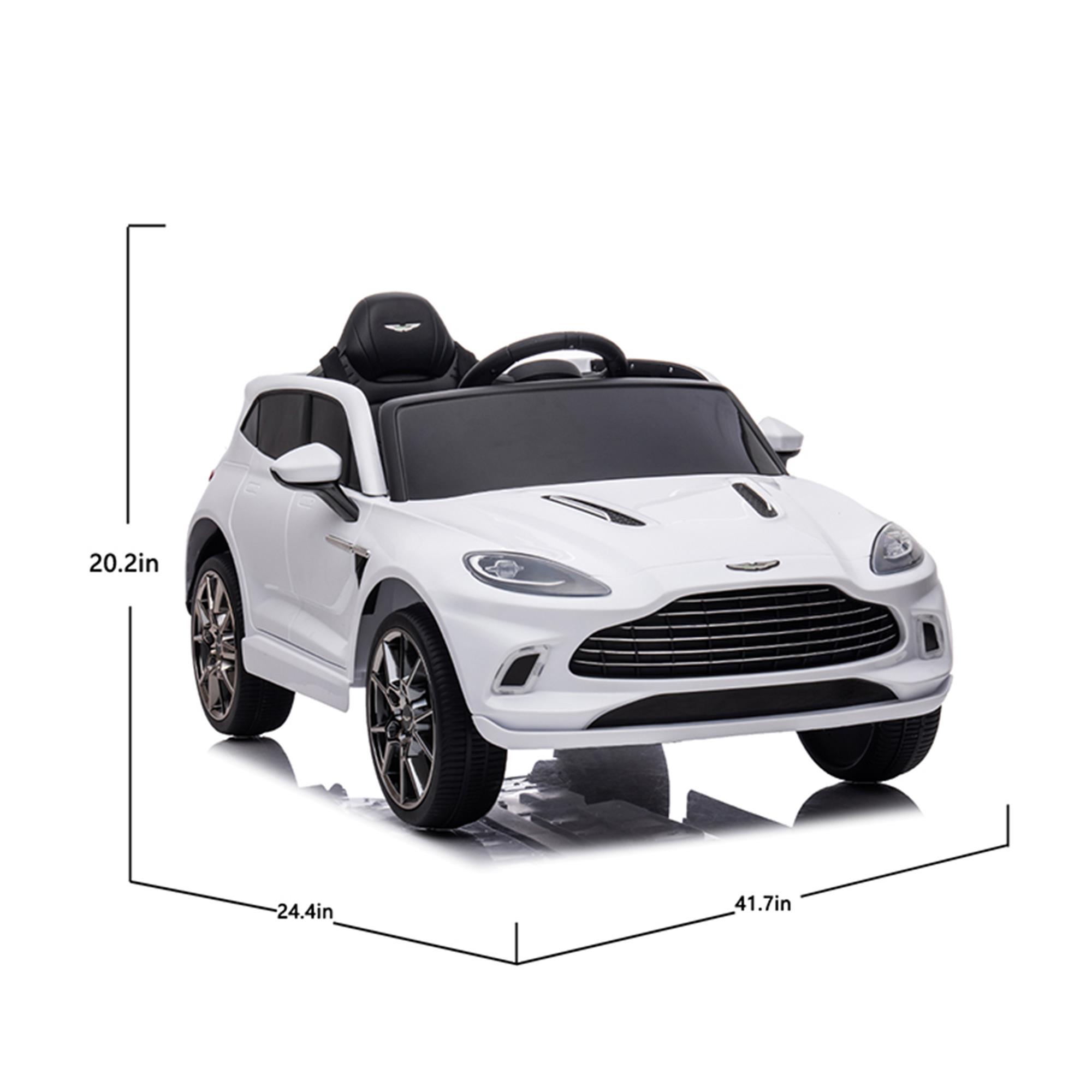 CIPACHO 12V Licensed Aston Martin Dual-Drive Electric Kid Ride On Car with Parental Remote Control, Battery Powered Kids Ride-on Car, 4 Wheels Children vehicle Toys, White