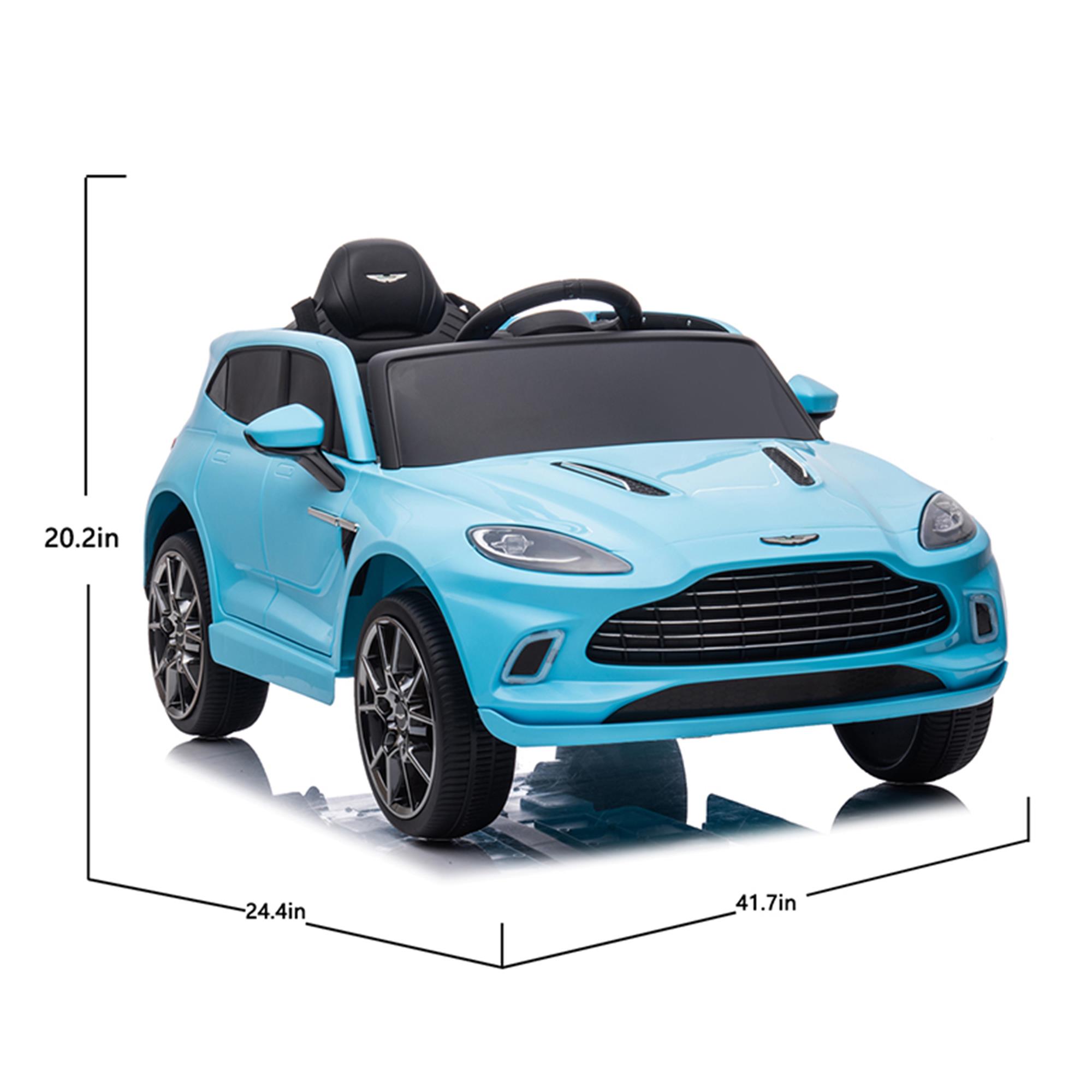 CIPACHO 12V Electric Car for Kids, Licensed Aston Martin Toddler Electric Vehicle, Children Ride On Toy with Parental Remote Control, Double Drive for Ages 3-8, Blue