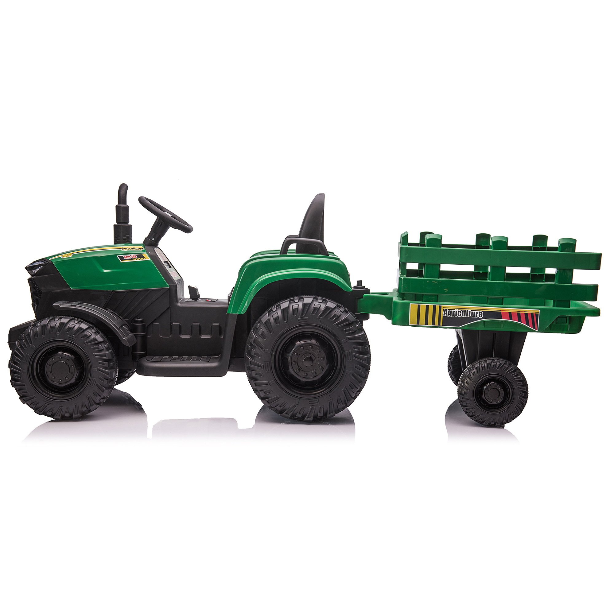 CIPACHO 24V Ride On Tractor Double Drive with 2.4RC Key Start, Electric Kids Car Sound (no music), USB, MP3, Power Display, Green