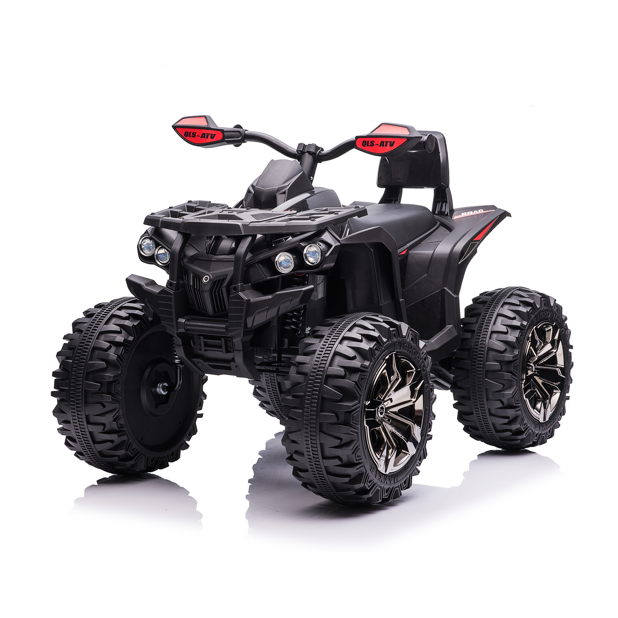 CIPACHO 24V Double Drive Electric Ride On Car with 2.4G R/C, 4 Wheel Kids ATV UTV Toy with USB, MP3, Bluetooth, Black