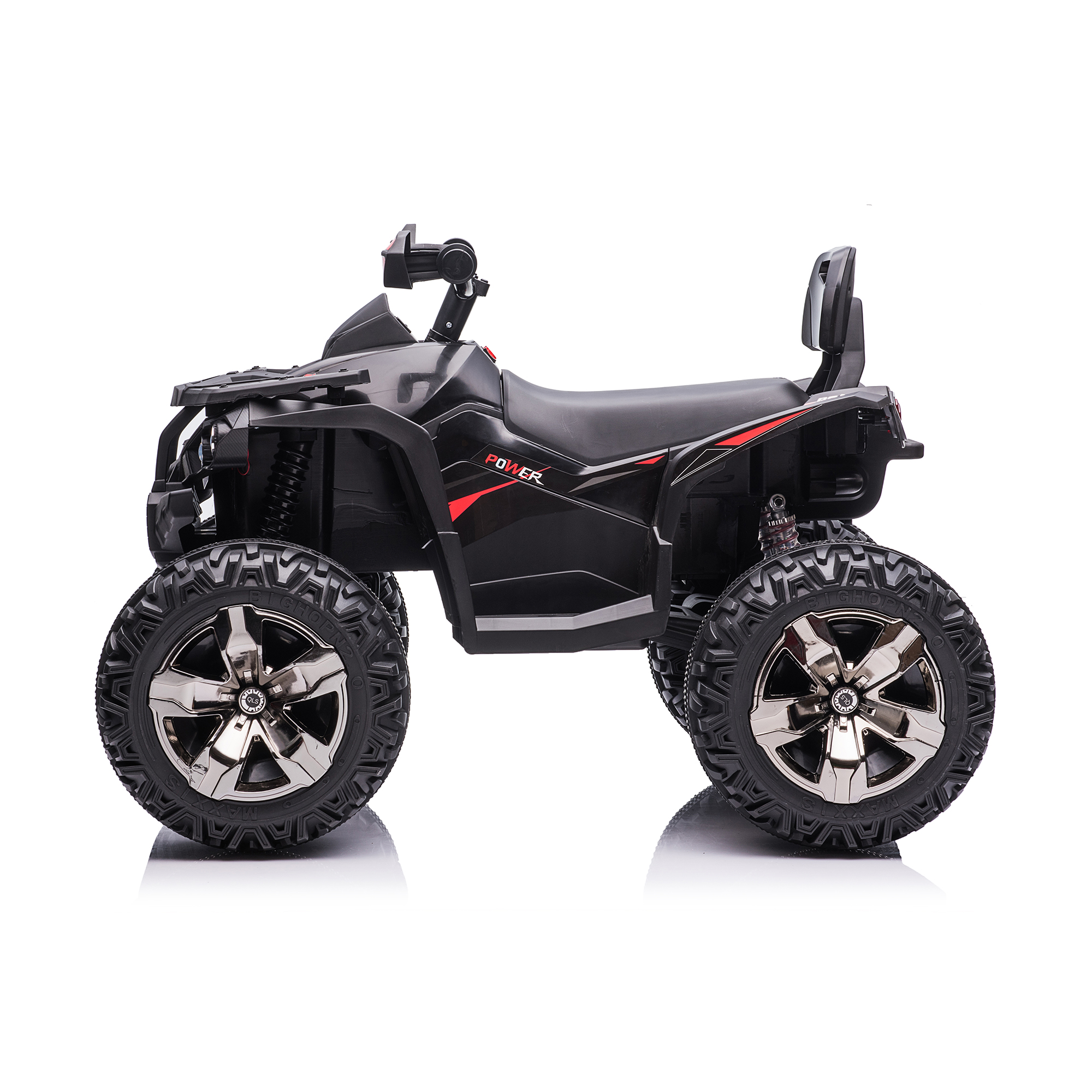 CIPACHO 24V Double Drive Electric Ride On Car with 2.4G R/C, 4 Wheel Kids ATV UTV Toy with USB, MP3, Bluetooth, Black