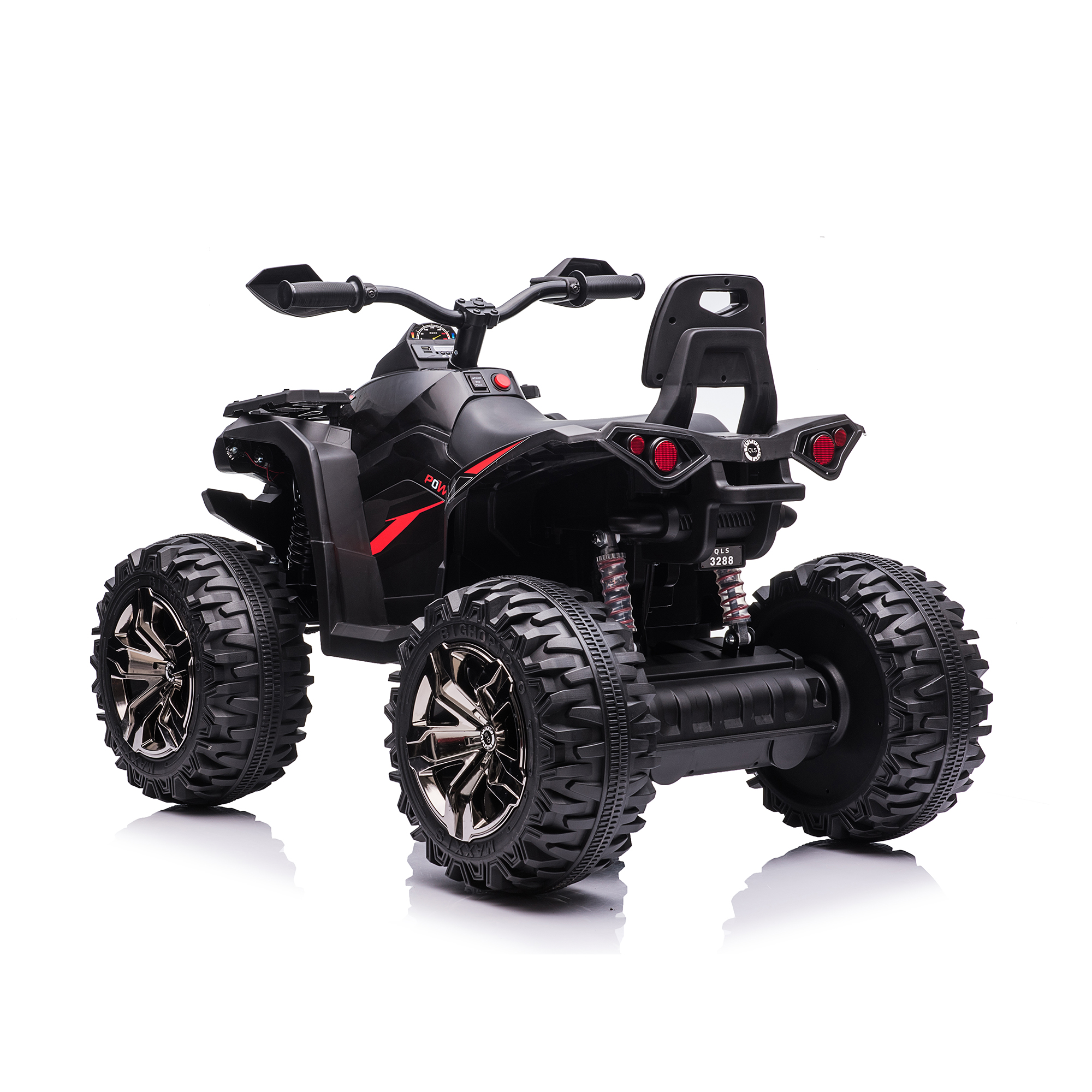 CIPACHO 24V Double Drive Electric Ride On Car with 2.4G R/C, 4 Wheel Kids ATV UTV Toy with USB, MP3, Bluetooth, Black