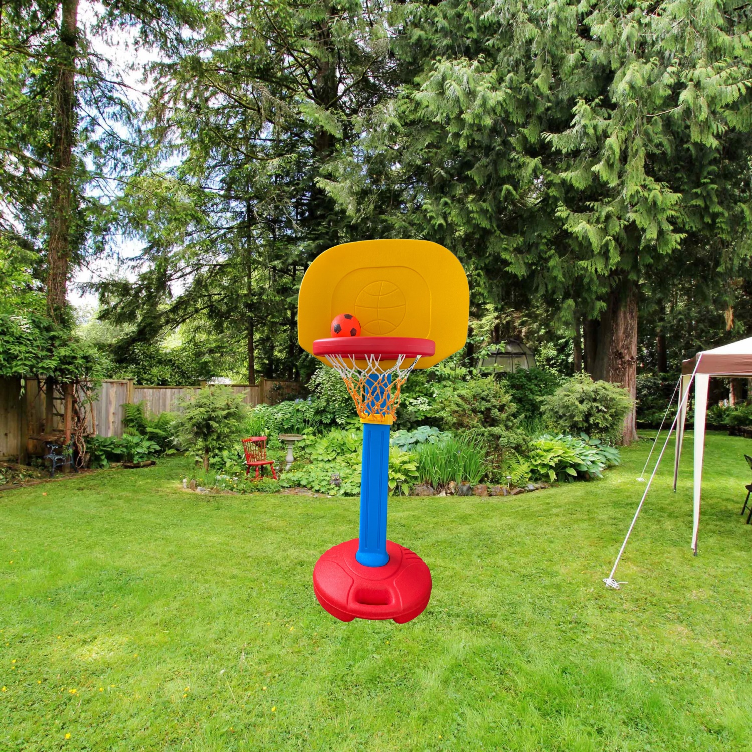 CIPACHO Kids Basketball Hoop, Outdoor Indoor Adjustable Height Basketball Frame Toy, Blue