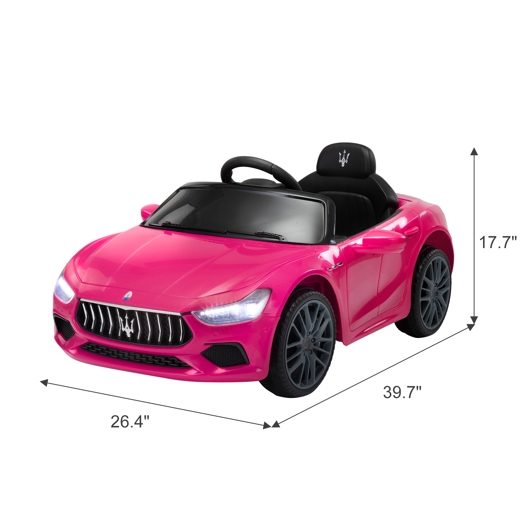 CIPACHO 12V Ride On with Remote Control, Licensed Maserati Ghibli Electric Kids Car with Music, USB, MP3, Pink