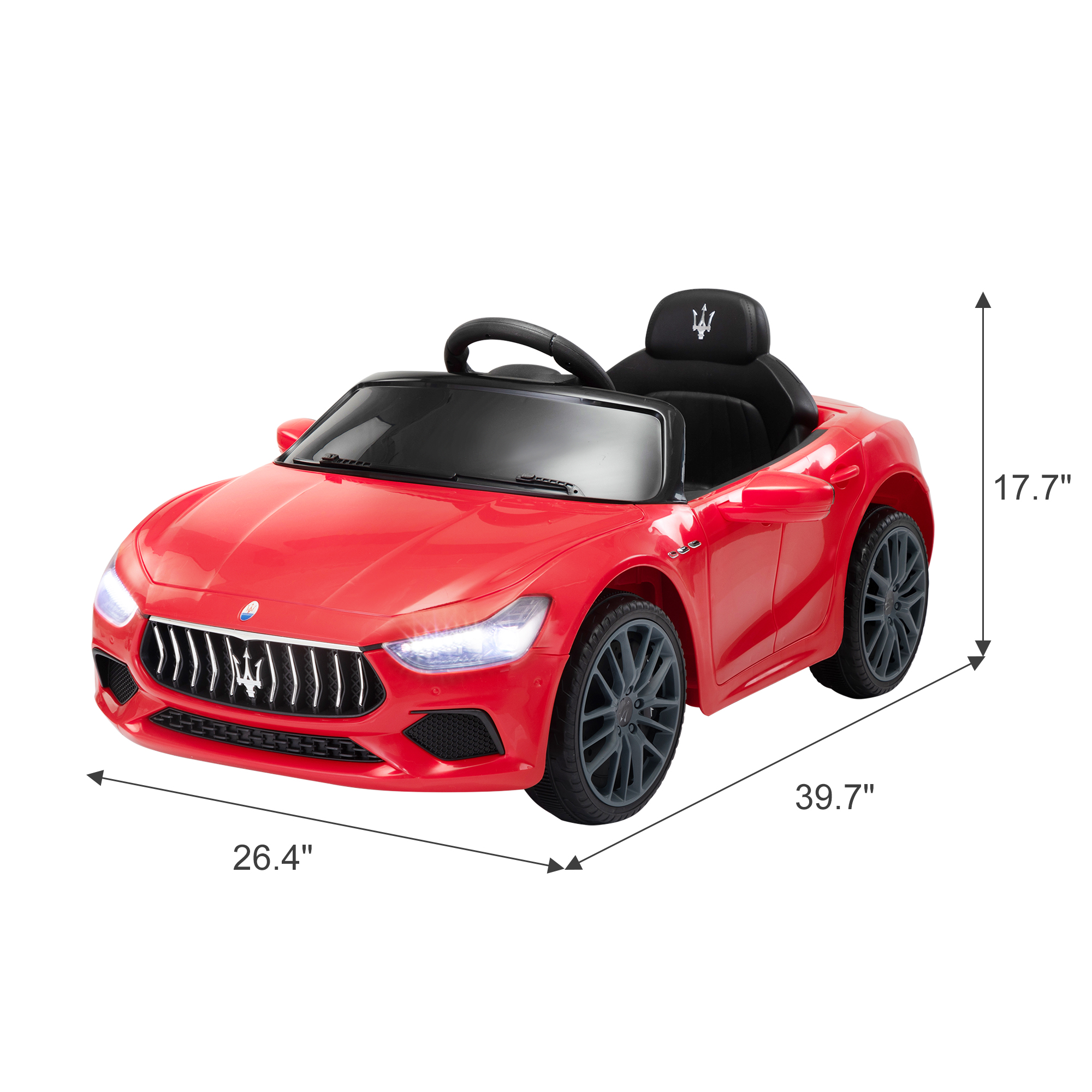 CIPACHO 12V Maserati Ghibli Licensed Kids Ride On Car with Remote Control, Music and Lights, Red