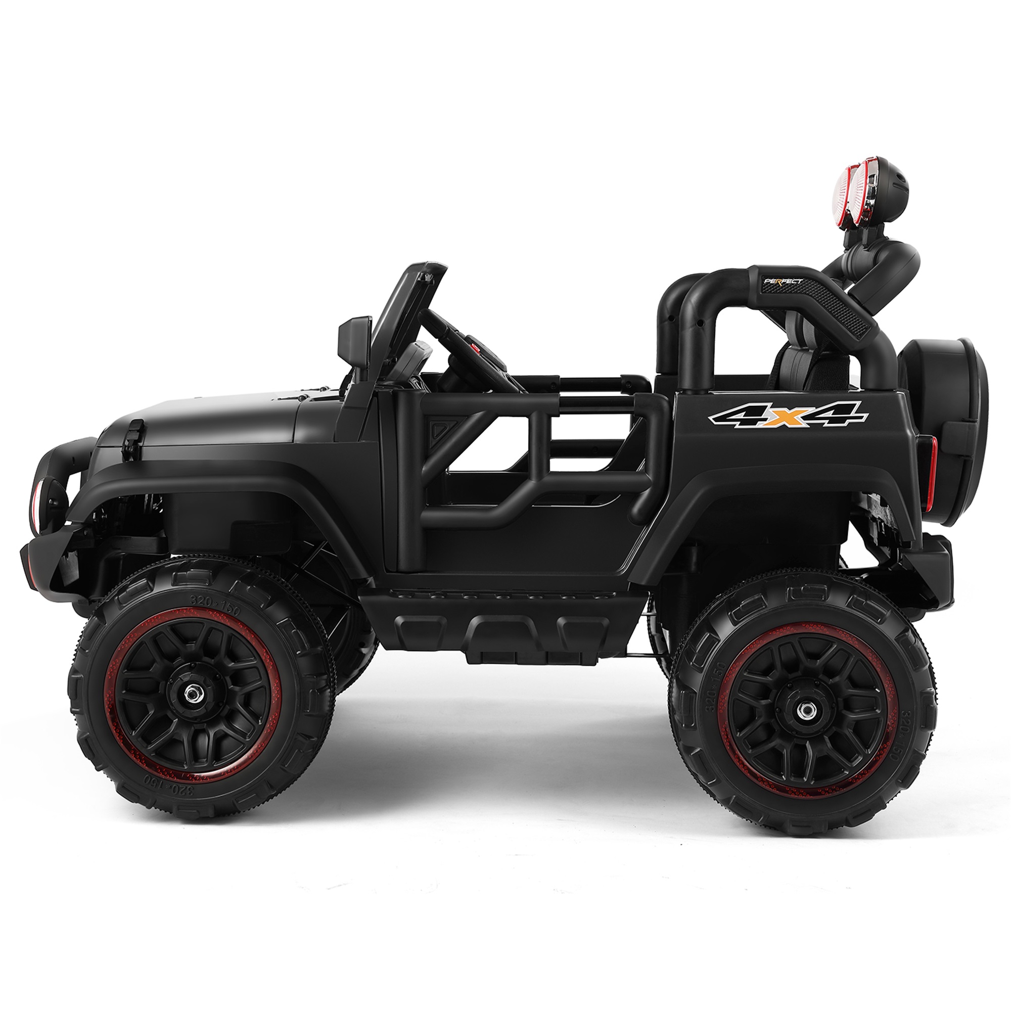 CIPACHO 12V Battery Powered Kids Ride On Truck Car Toys with MP3 LED Light Remote Control and Cover, Black