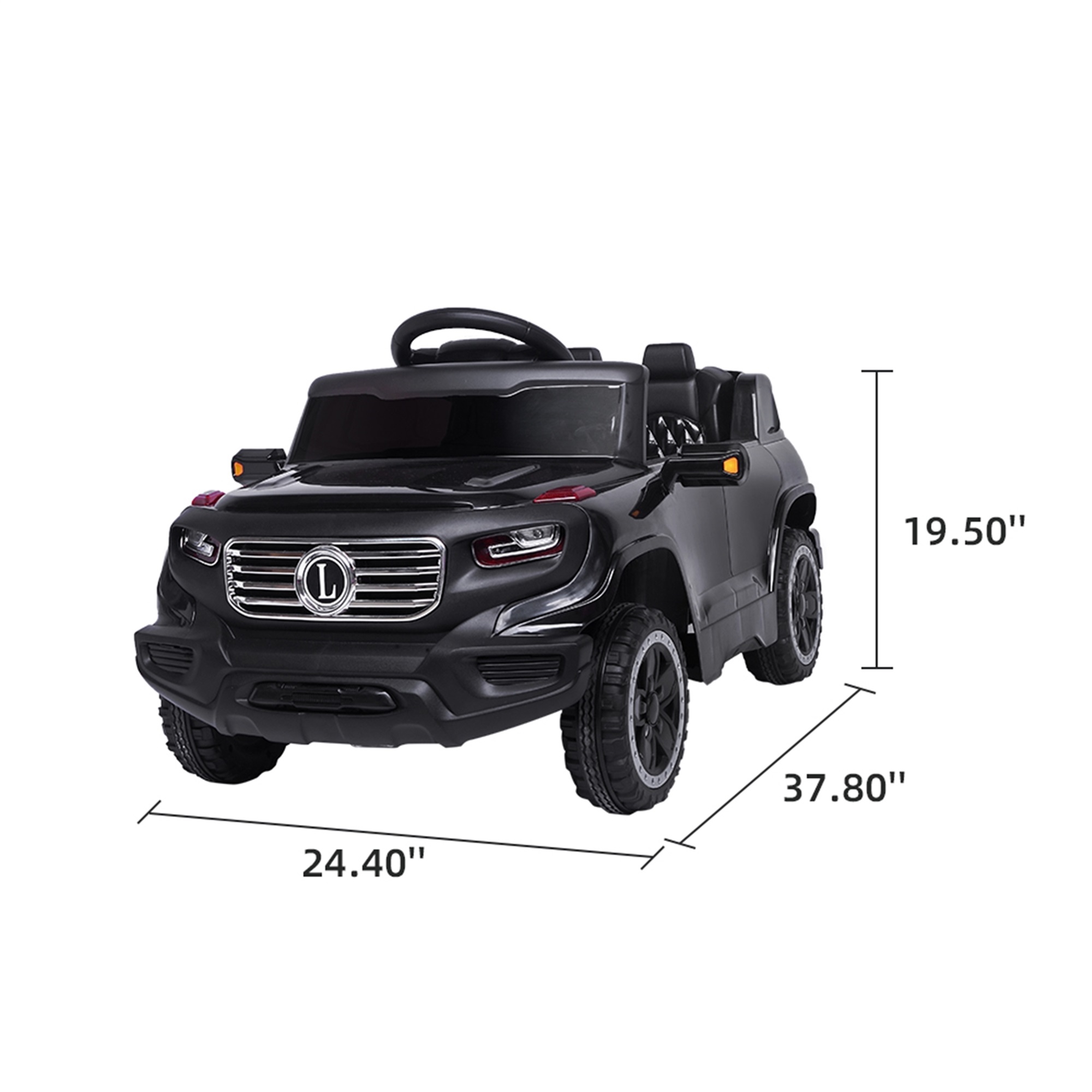 CIPACHO Electric Kids Ride On Cars 6V Battery Motorized Vehicles Children's Best Toy Car with 3 Speeds, Music, LED Lights and Realistic Horns, Black