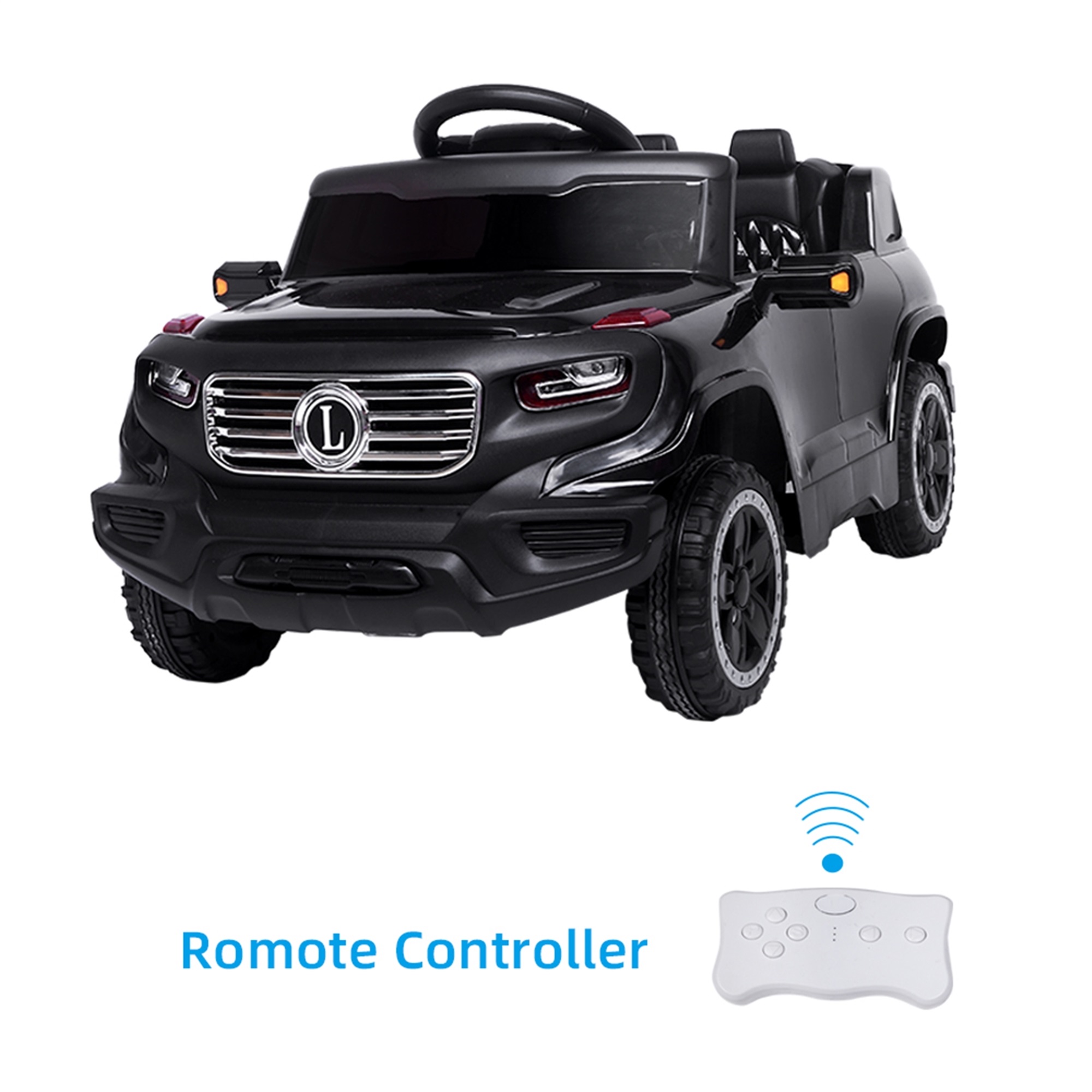 CIPACHO Electric Kids Ride On Cars 6V Battery Motorized Vehicles Children's Best Toy Car with 3 Speeds, Music, LED Lights and Realistic Horns, Black