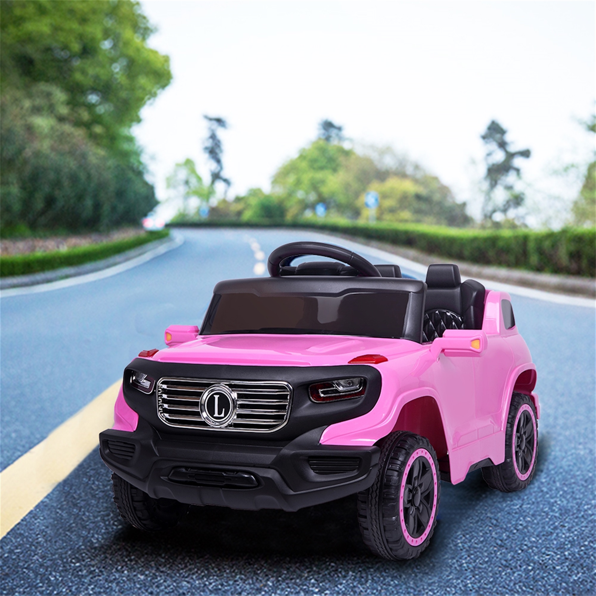 CIPACHO Electric Kids Ride On Cars 6V Battery Motorized Vehicles Children's Best Toy Car with 3 Speeds, Music, LED Lights and Realistic Horns, Pink