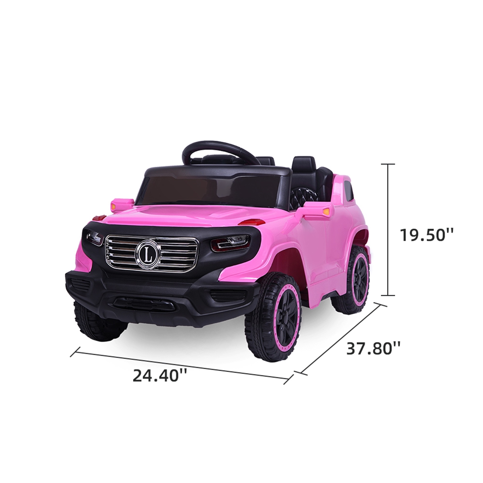 CIPACHO 6V Powered Ride Ons for Kids Car Electric Stroller Single Music Version with Remote Control, Pink