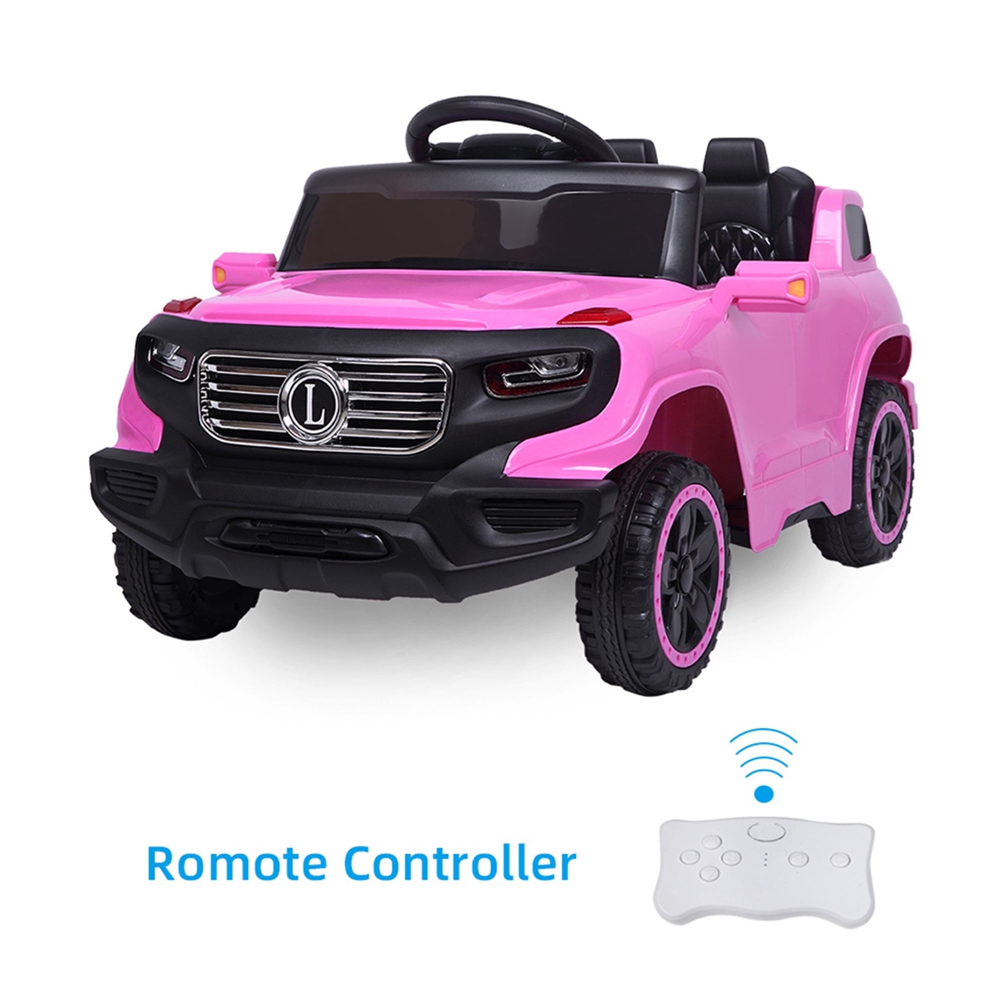 CIPACHO Electric Kids Ride On Cars 6V Battery Motorized Vehicles Children's Best Toy Car with 3 Speeds, Music, LED Lights and Realistic Horns, Pink