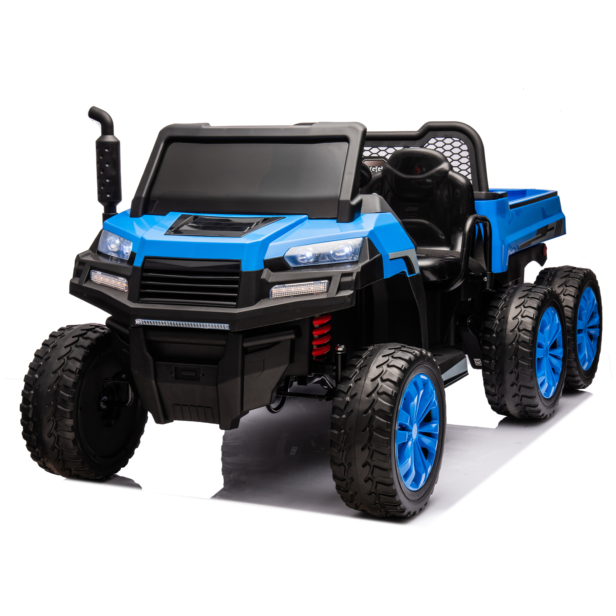 CIPACHO 24V Kids Ride On Dump Truck Car with Remote Control, Electric UTV Vehicles with Electric Dump Bed, 4WD Power 6 Wheels Ride On Toys for Boys Girls, Blue