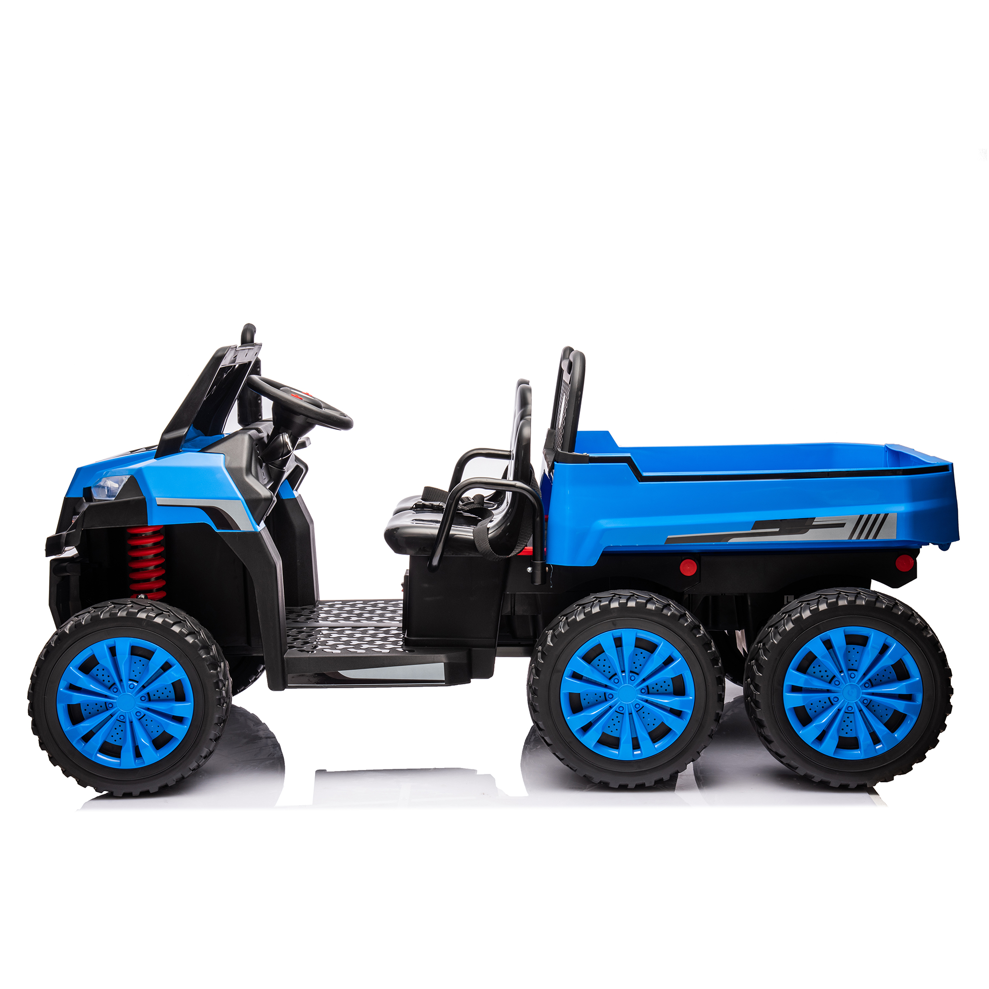 CIPACHO 24V Kids Ride On Dump Truck Car with Remote Control, Electric UTV Vehicles with Electric Dump Bed, 4WD Power 6 Wheels Ride On Toys for Boys Girls, Blue