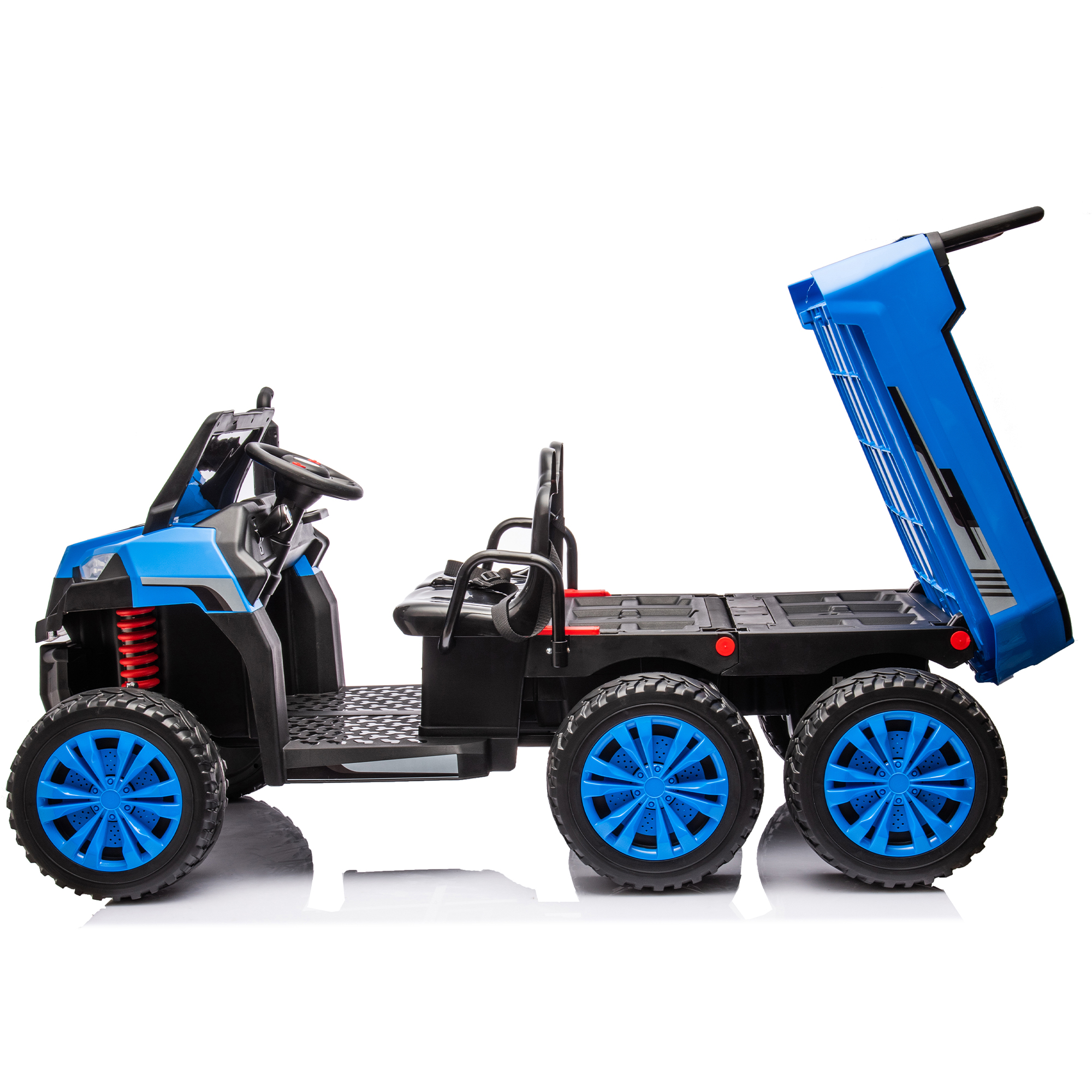 CIPACHO 24V Kids Ride On Dump Truck Car with Remote Control, Electric UTV Vehicles with Electric Dump Bed, 4WD Power 6 Wheels Ride On Toys for Boys Girls, Blue