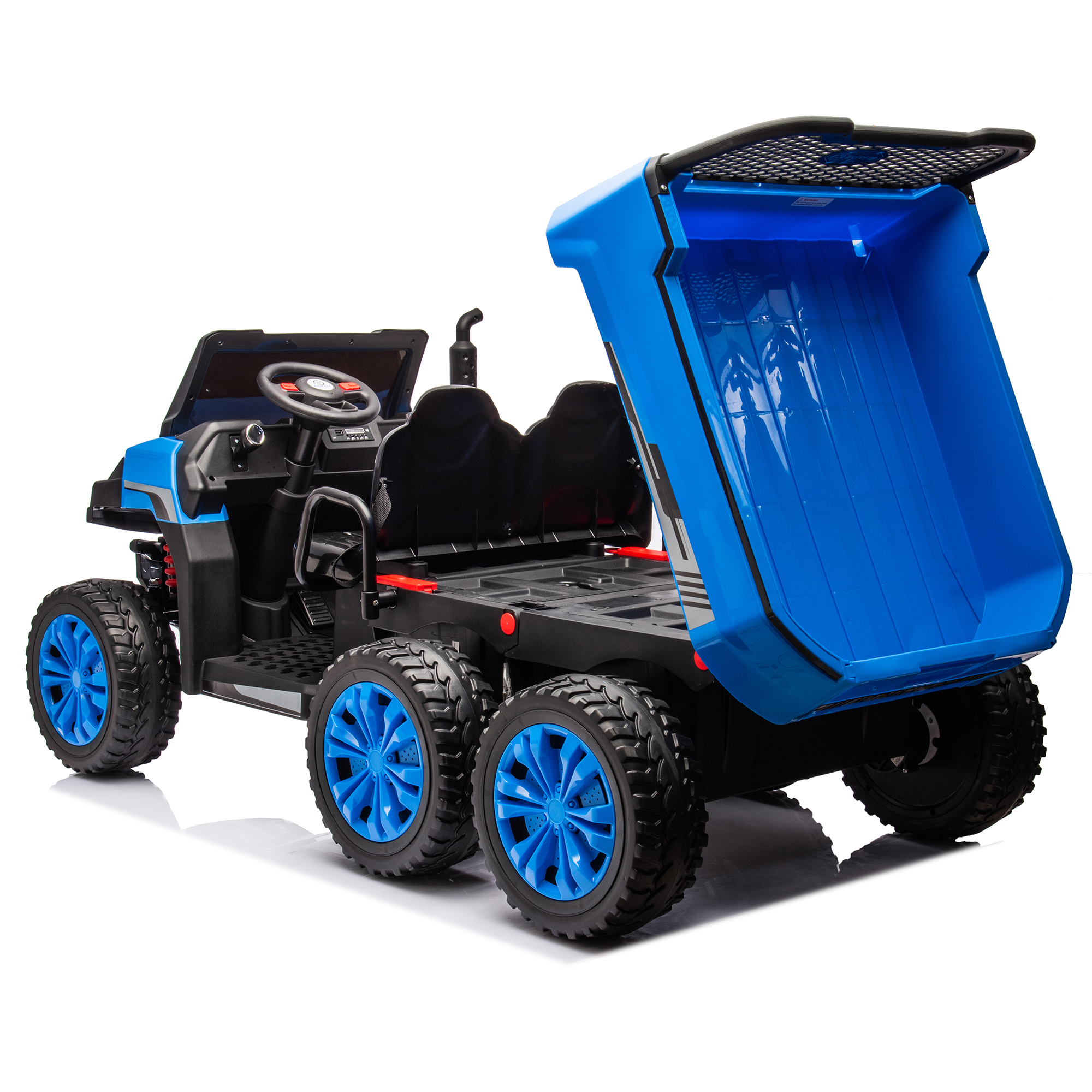 CIPACHO 24V Kids Ride On Dump Truck Car with Remote Control, Electric UTV Vehicles with Electric Dump Bed, 4WD Power 6 Wheels Ride On Toys for Boys Girls, Blue