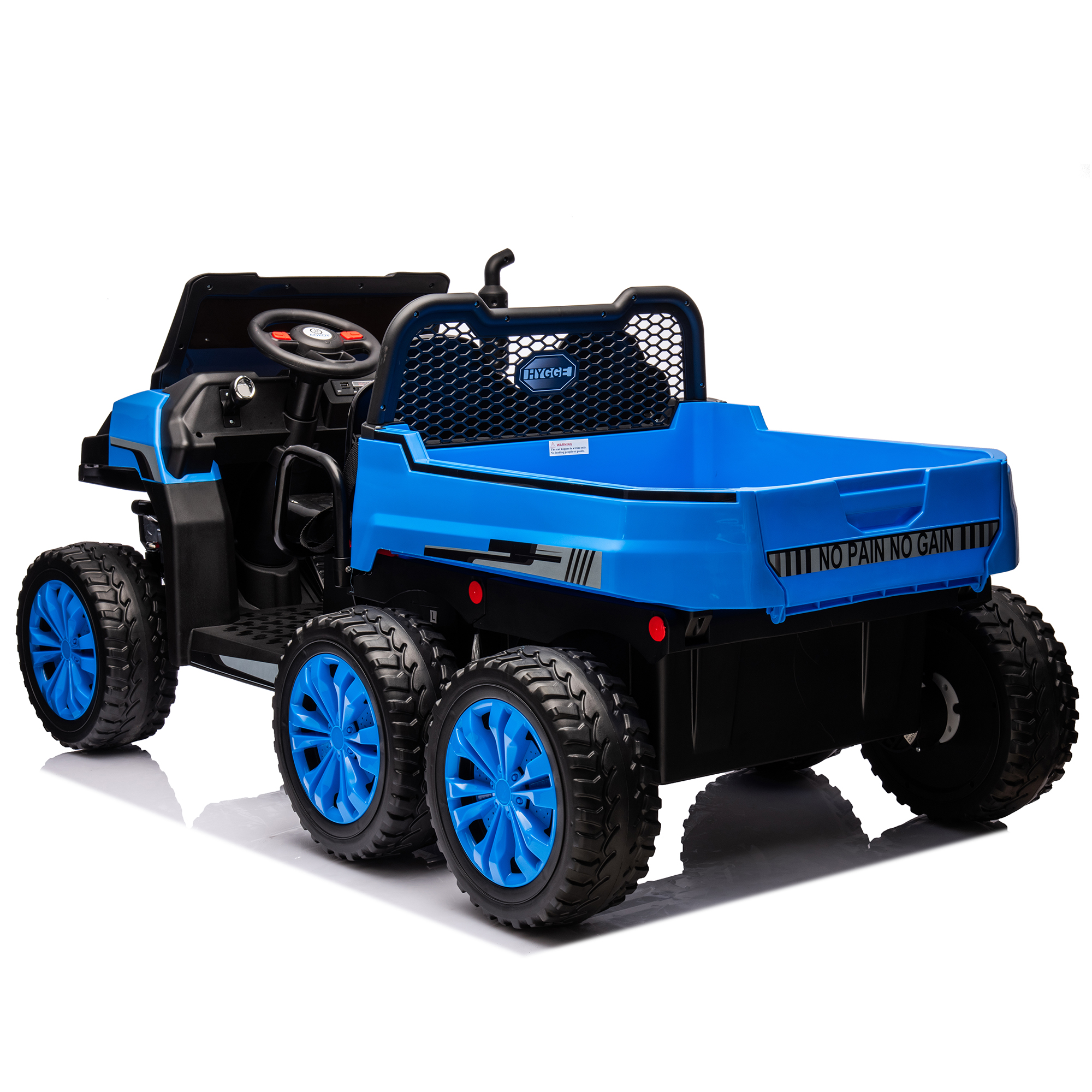 CIPACHO 24V Kids Ride On Dump Truck Car with Remote Control, Electric UTV Vehicles with Electric Dump Bed, 4WD Power 6 Wheels Ride On Toys for Boys Girls, Blue