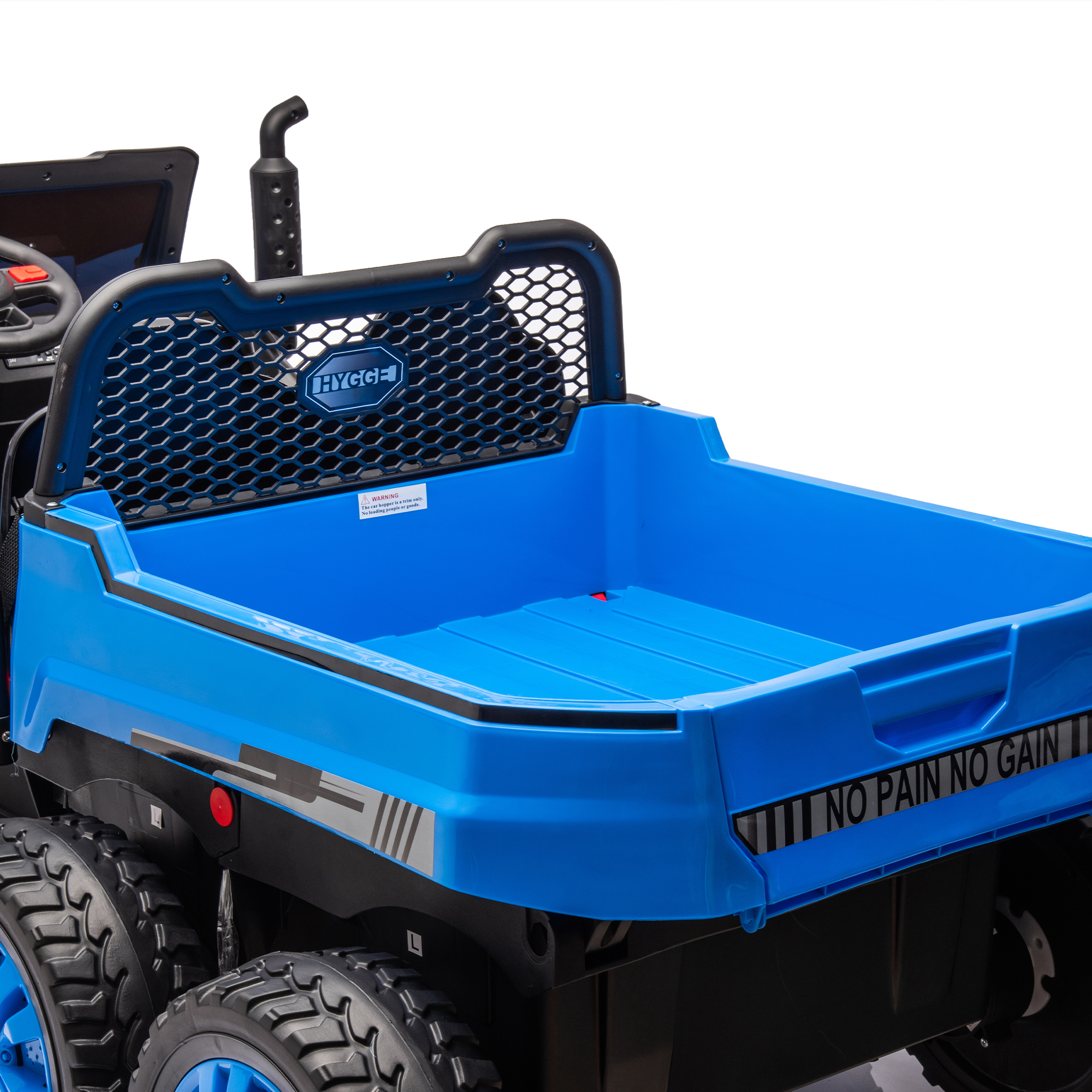 CIPACHO 24V Kids Ride On Dump Truck Car with Remote Control, Electric UTV Vehicles with Electric Dump Bed, 4WD Power 6 Wheels Ride On Toys for Boys Girls, Blue