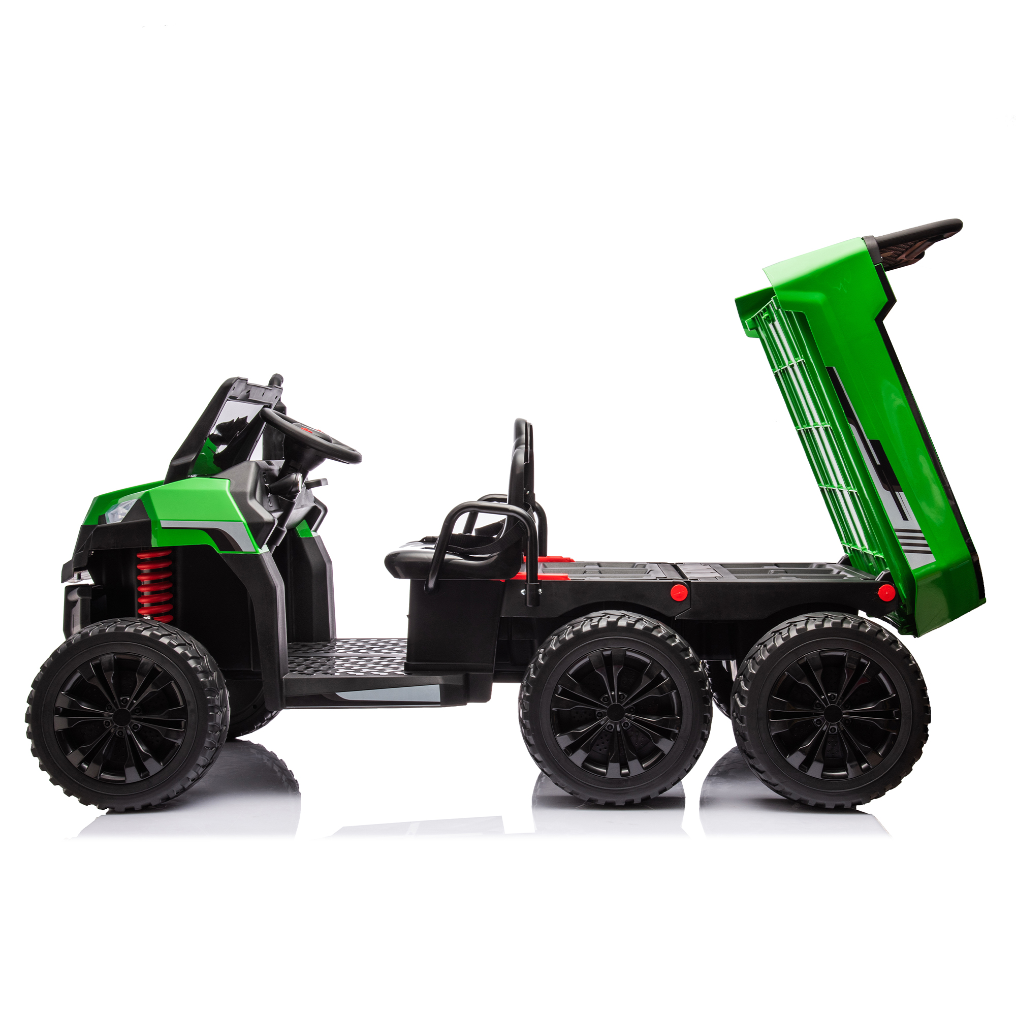 CIPACHO 24V Kids Ride On Dump Truck Car with Remote Control, Electric UTV Vehicles with Electric Dump Bed, 4WD Power 6 Wheels Ride On Toys for Boys Girls, Green