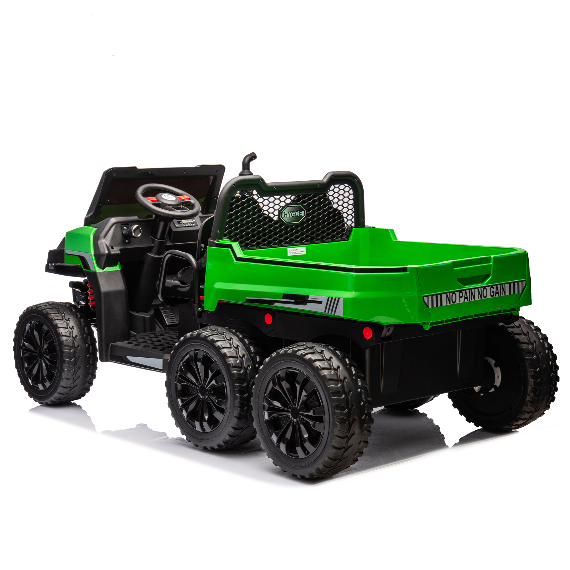 CIPACHO 24V Kids Ride On Dump Truck Car with Remote Control, Electric UTV Vehicles with Electric Dump Bed, 4WD Power 6 Wheels Ride On Toys for Boys Girls, Green