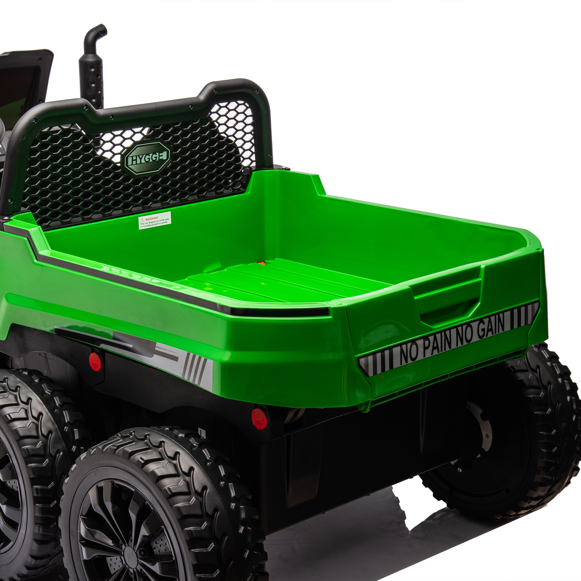 CIPACHO 24 V 2-Seater UTV Kids Ride On Truck with Dump Bed, Electric Kids Car 4WD with 6 Wheels, Foam Tires, Suitable for Off-Roading, Remote Control, Green