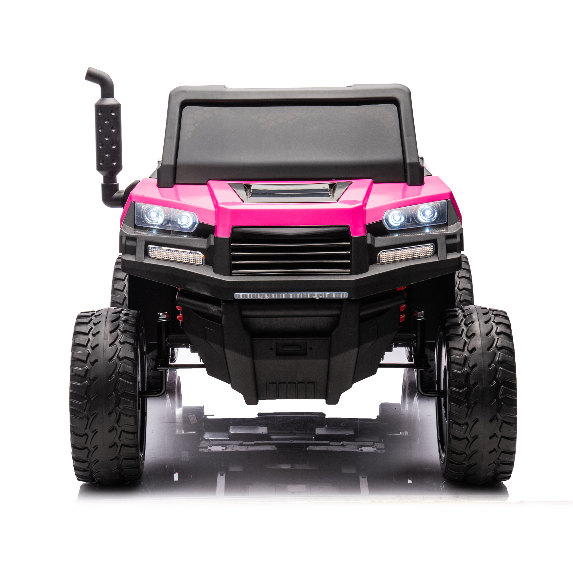 CIPACHO 24 V 2-Seater UTV Kids Ride On Truck with Dump Bed, Electric Kids Car 4WD with 6 Wheels, Foam Tires, Suitable for Off-Roading, Remote Control, Pink