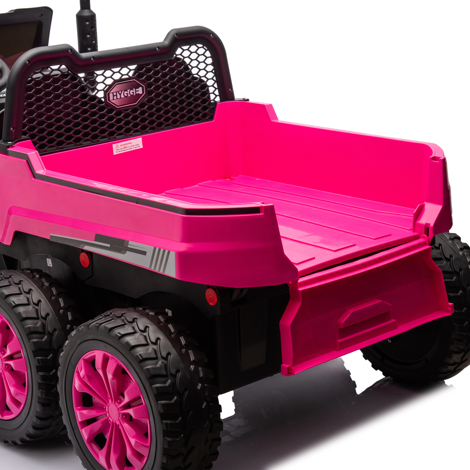 CIPACHO 24 V 2-Seater UTV Kids Ride On Truck with Dump Bed, Electric Kids Car 4WD with 6 Wheels, Foam Tires, Suitable for Off-Roading, Remote Control, Pink