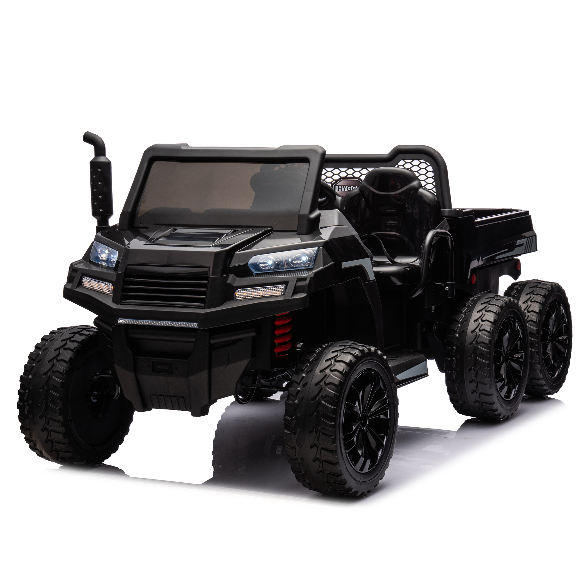 CIPACHO 24V Kids Ride On Dump Truck Car with Remote Control, Electric UTV Vehicles with Electric Dump Bed, 4WD Power 6 Wheels Ride On Toys for Boys Girls, Black