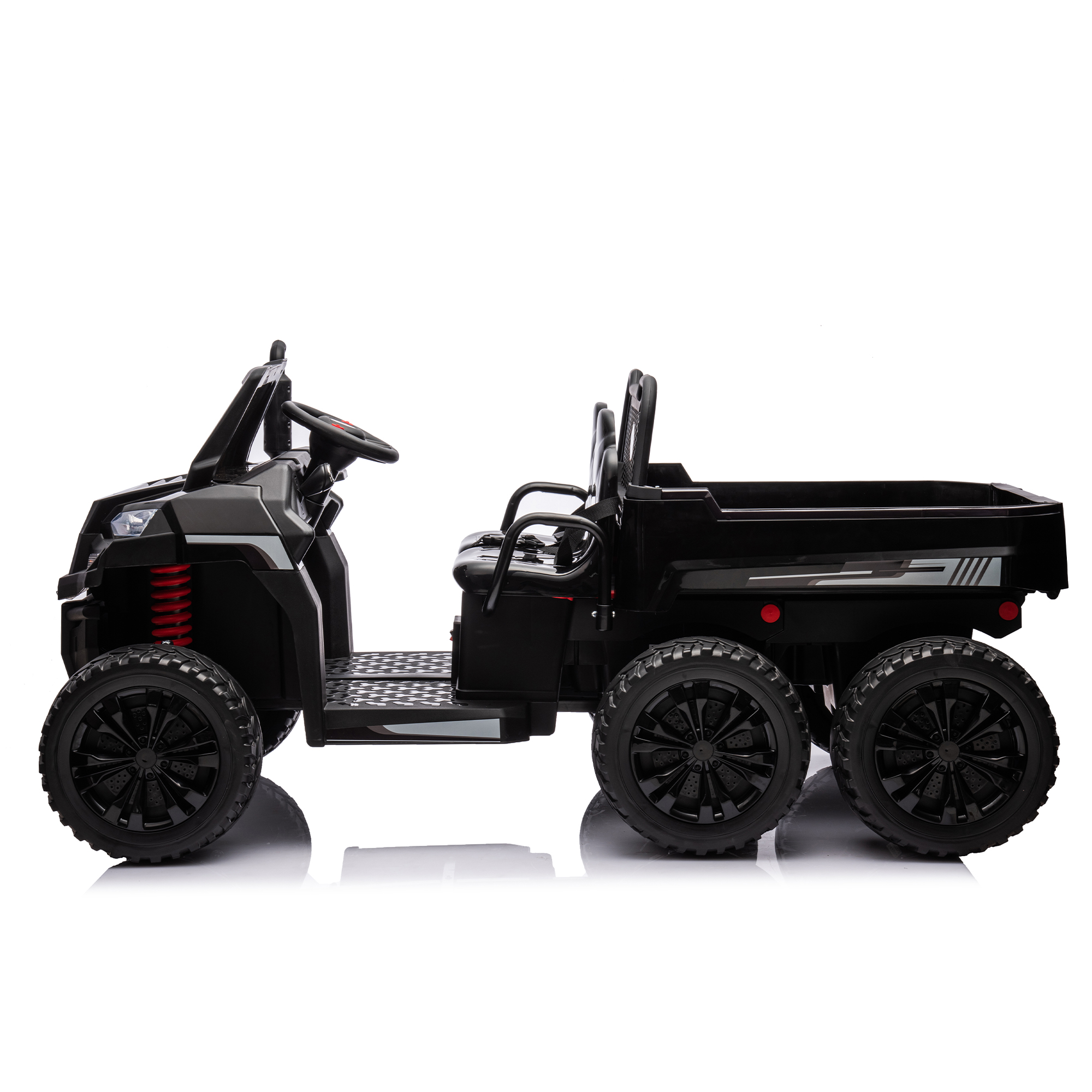 CIPACHO 24V Kids Ride On Dump Truck Car with Remote Control, Electric UTV Vehicles with Electric Dump Bed, 4WD Power 6 Wheels Ride On Toys for Boys Girls, Black