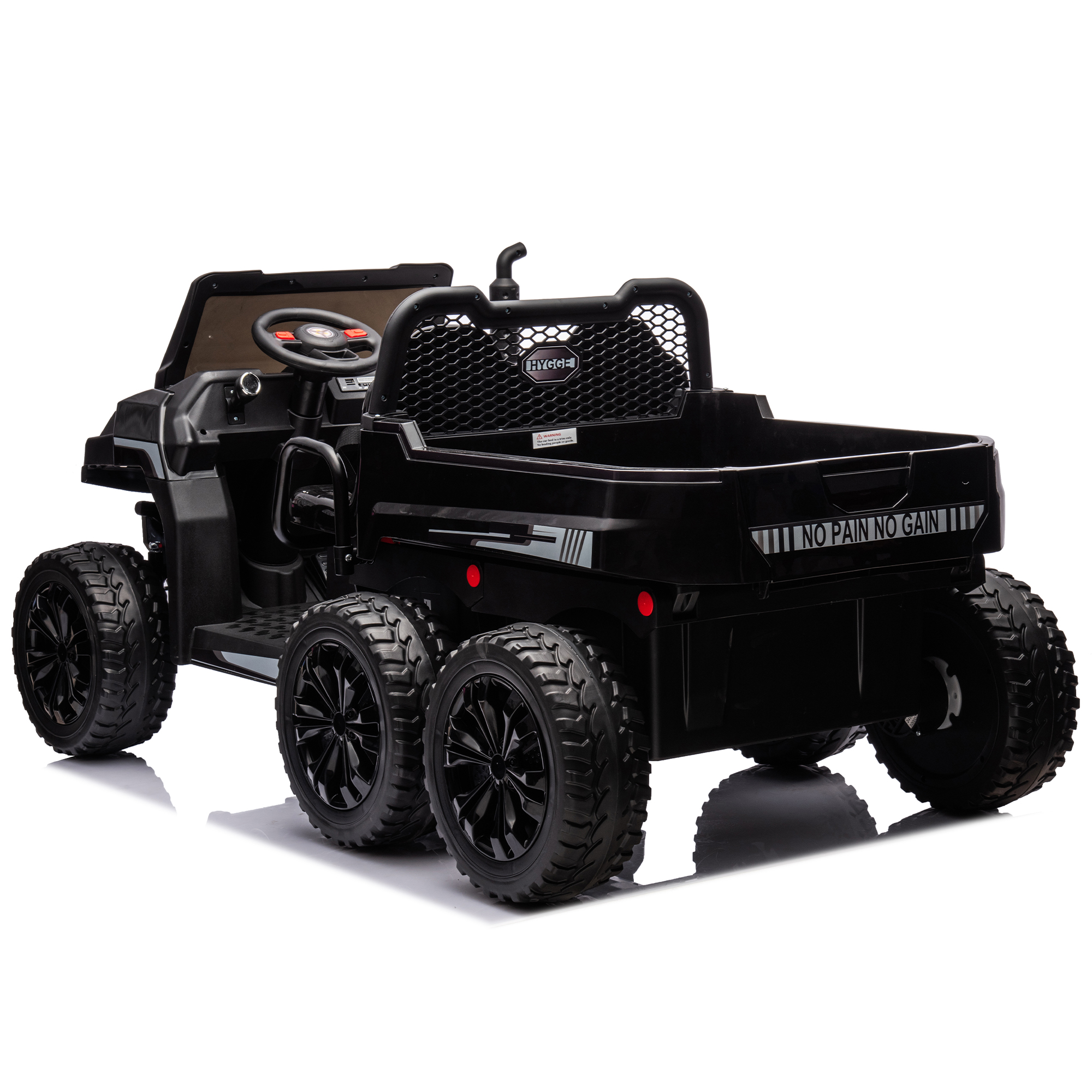 CIPACHO 24V Kids Ride On Dump Truck Car with Remote Control, Electric UTV Vehicles with Electric Dump Bed, 4WD Power 6 Wheels Ride On Toys for Boys Girls, Black