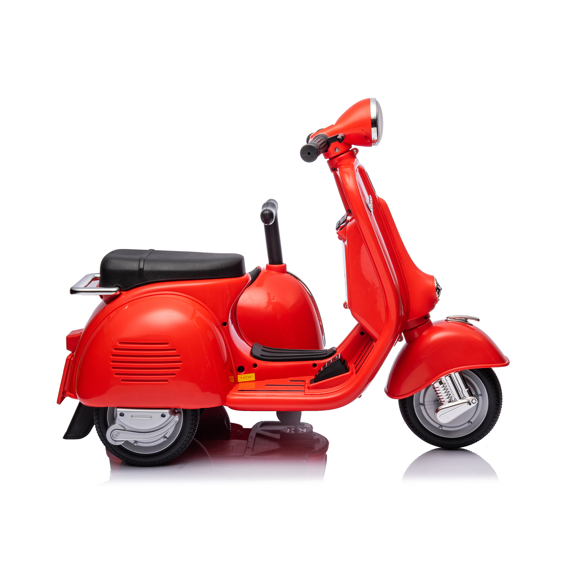 CIPACHO 6 V Licensed Vespa Scooter Ride On Motorcycle with Side Car for Kids, 3-Wheel Electric Kids Car, Red