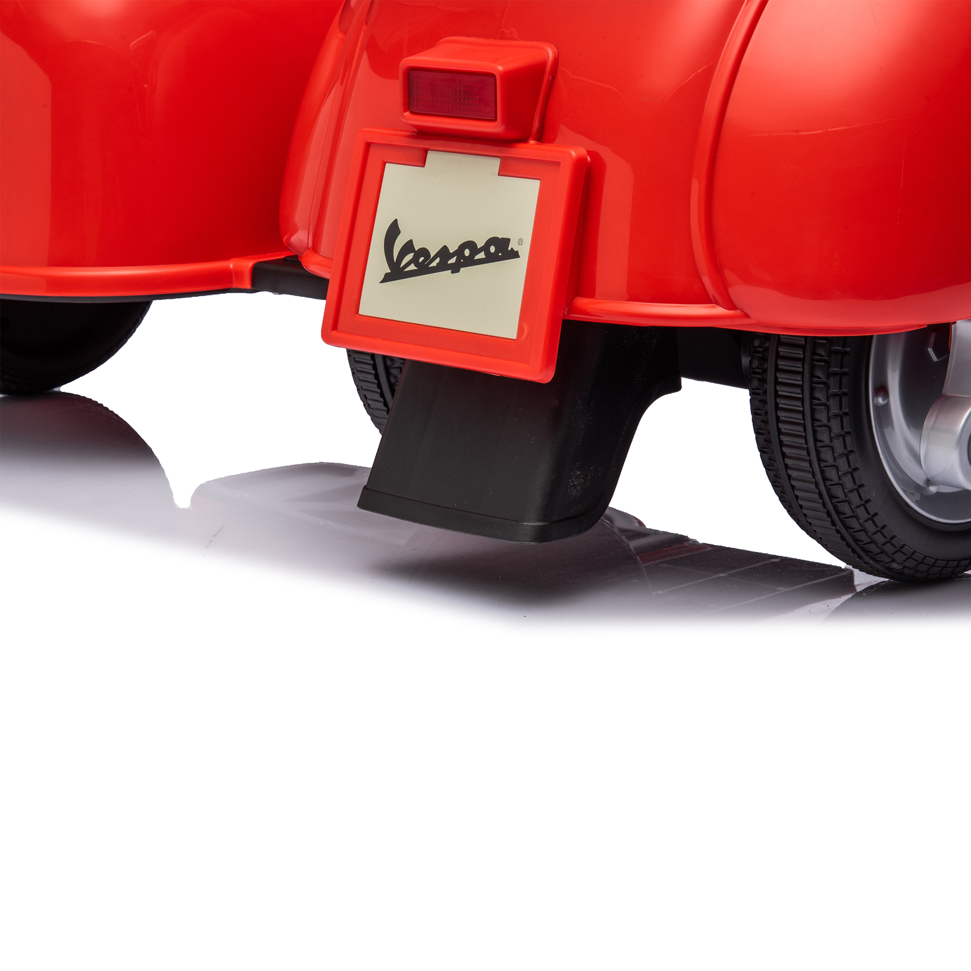 CIPACHO 6 V Licensed Vespa Scooter Ride On Motorcycle with Side Car for Kids, 3-Wheel Electric Kids Car, Red