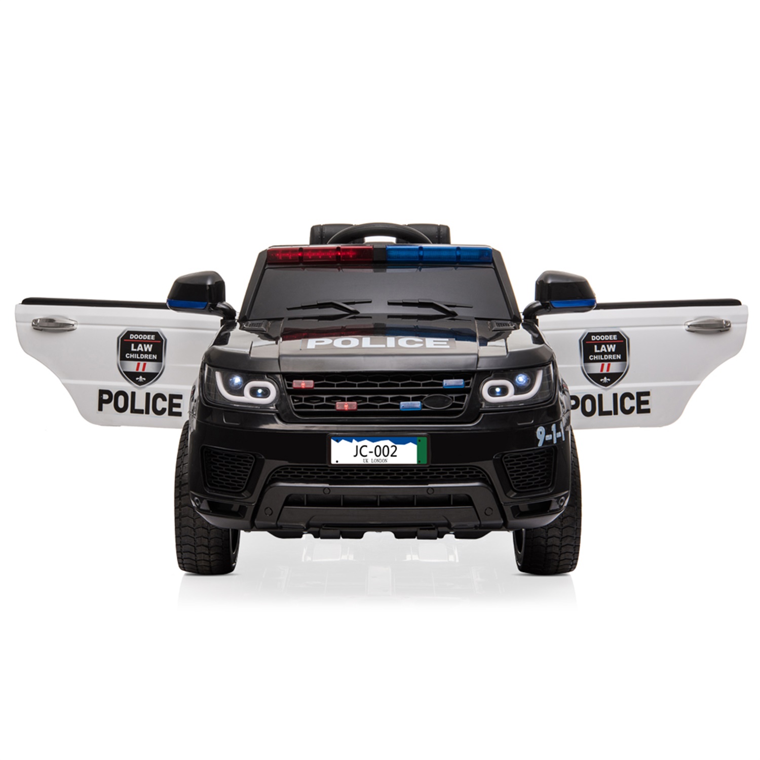 CIPACHO 12V Kids Police Ride On Car Electric Cars with LED Flashing Light, Music & Horn, Remote Control, Black