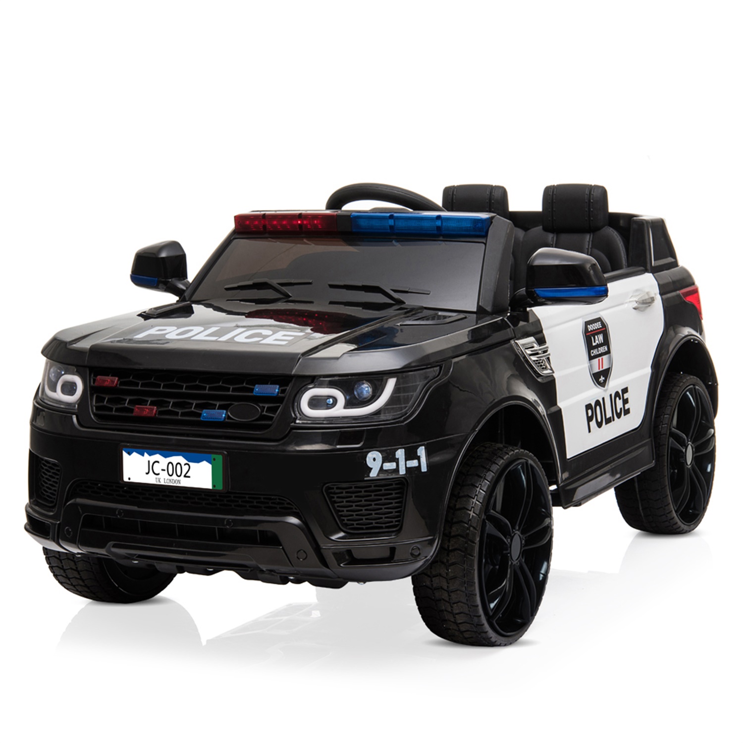 CIPACHO 12V Kids Police Ride On Car Electric Cars with LED Flashing Light, Music & Horn, Remote Control, Black