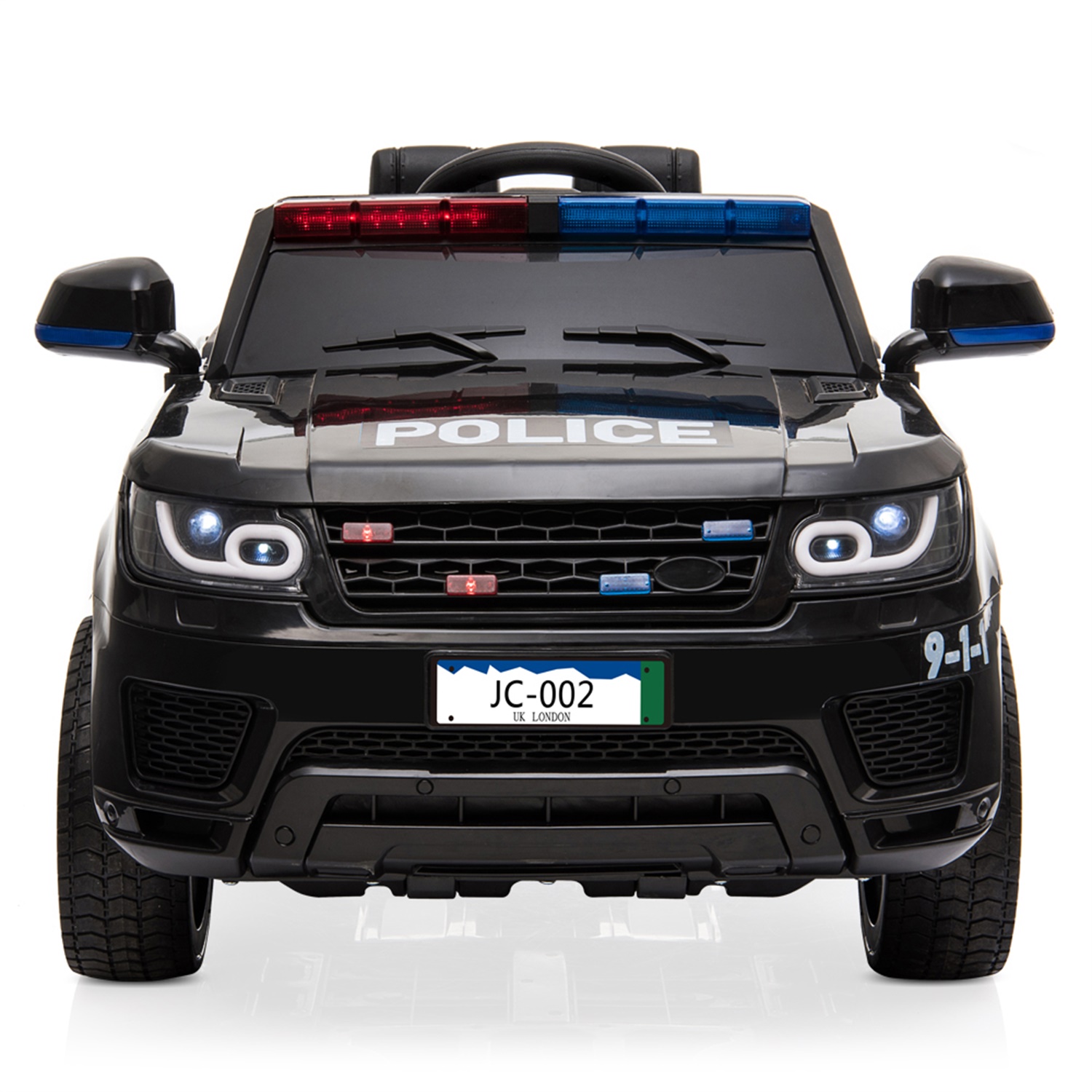 CIPACHO 12V Kids Police Ride On Car Electric Cars with LED Flashing Light, Music & Horn, Remote Control, Black