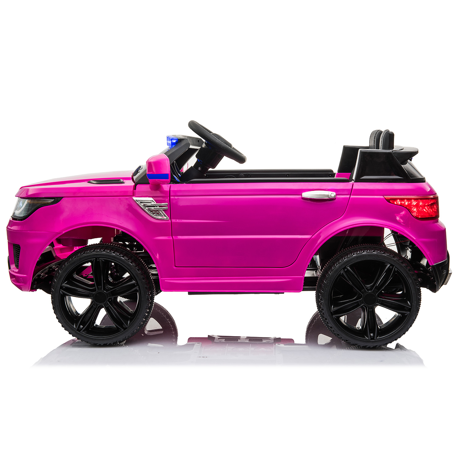 CIPACHO 12V Powered Ride On Police Car for Kid with Remote Control, Electric Truck with Siren, Spring Suspension, Flashing Lights, Music, Pink