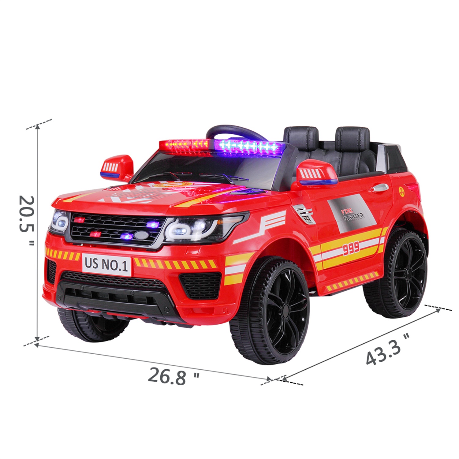 CIPACHO 12V Powered Ride On Police Car for Kid, Battery Powered Electric Truck with Siren, Flashing Lights, Music, Spring Suspension, Remote Control, Red