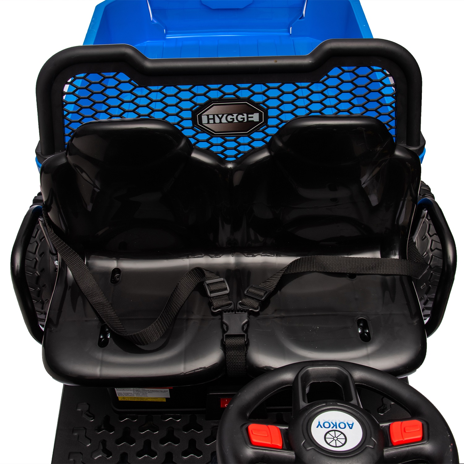 CIPACHO 24V UTV Kids Ride On Truck with Dump Bed, Electric Kids Car 4WD with 6 Wheels 2-Seater, Foam Tires, Suitable for Off-Roading, Remote Control, Blue