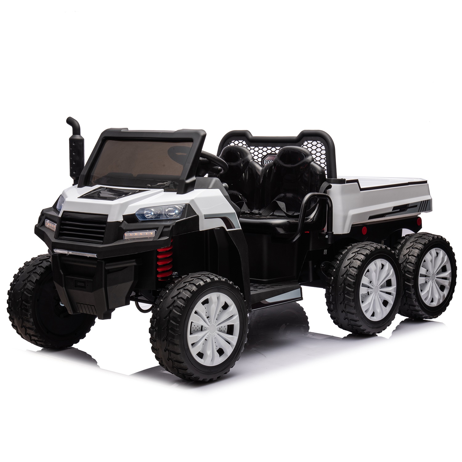 CIPACHO 24V Kids Ride On Dump Truck with Remote Control, Electric UTV Vehicles with 4WD Power 6 Wheels Ride On Toys for Boys Girls, White