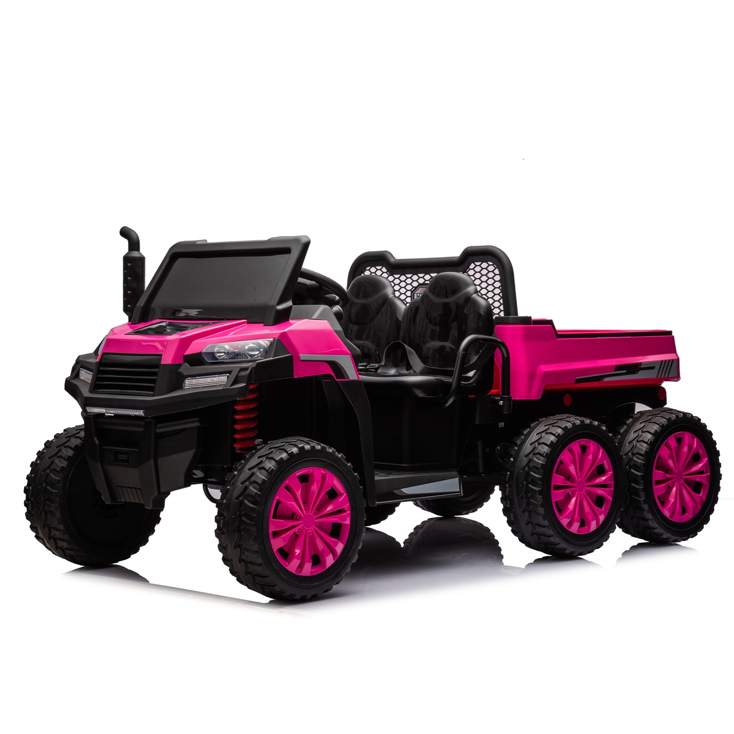 CIPACHO 24V Kids Ride On Dump Truck with Remote Control, Electric UTV Vehicles with 4WD Power 6 Wheels Ride On Toys for Boys Girls, Pink