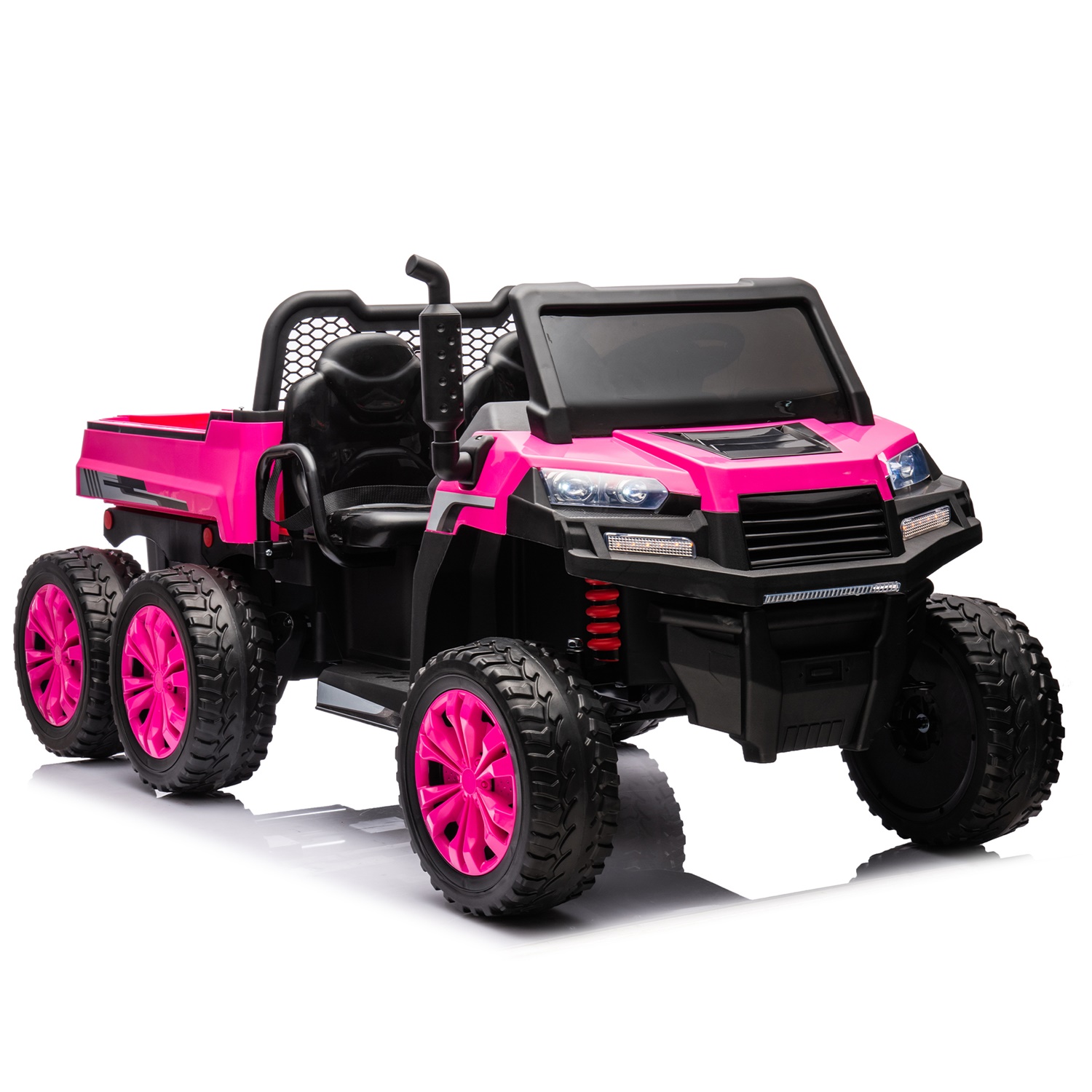 CIPACHO 24V Kids Ride On Dump Truck with Remote Control, Electric UTV Vehicles with 4WD Power 6 Wheels Ride On Toys for Boys Girls, Pink