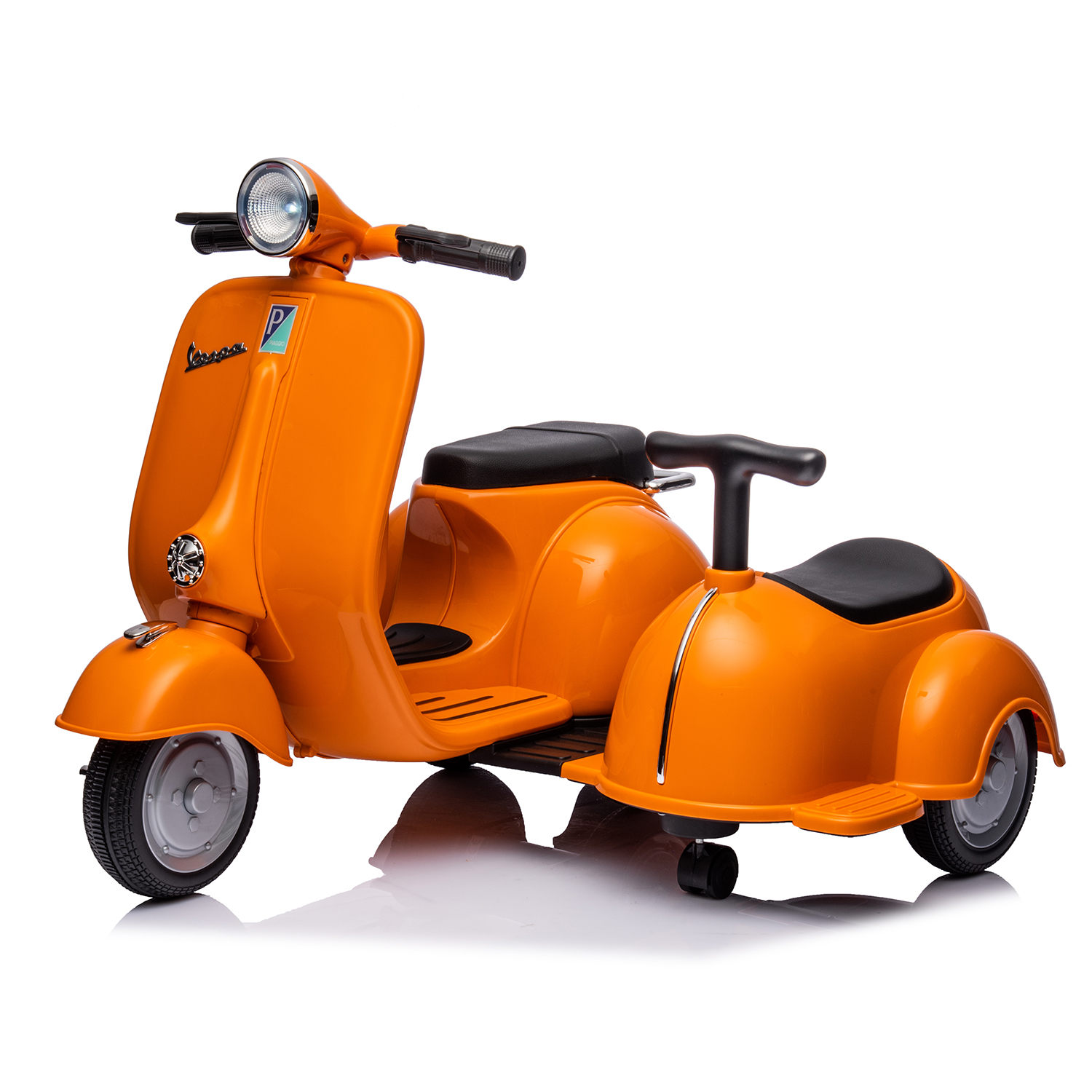 CIPACHO 6V Licensed Vespa Scooter Ride On Motorcycle for Kids, 3-Wheel Electric Kids Car for 3-8, Orange