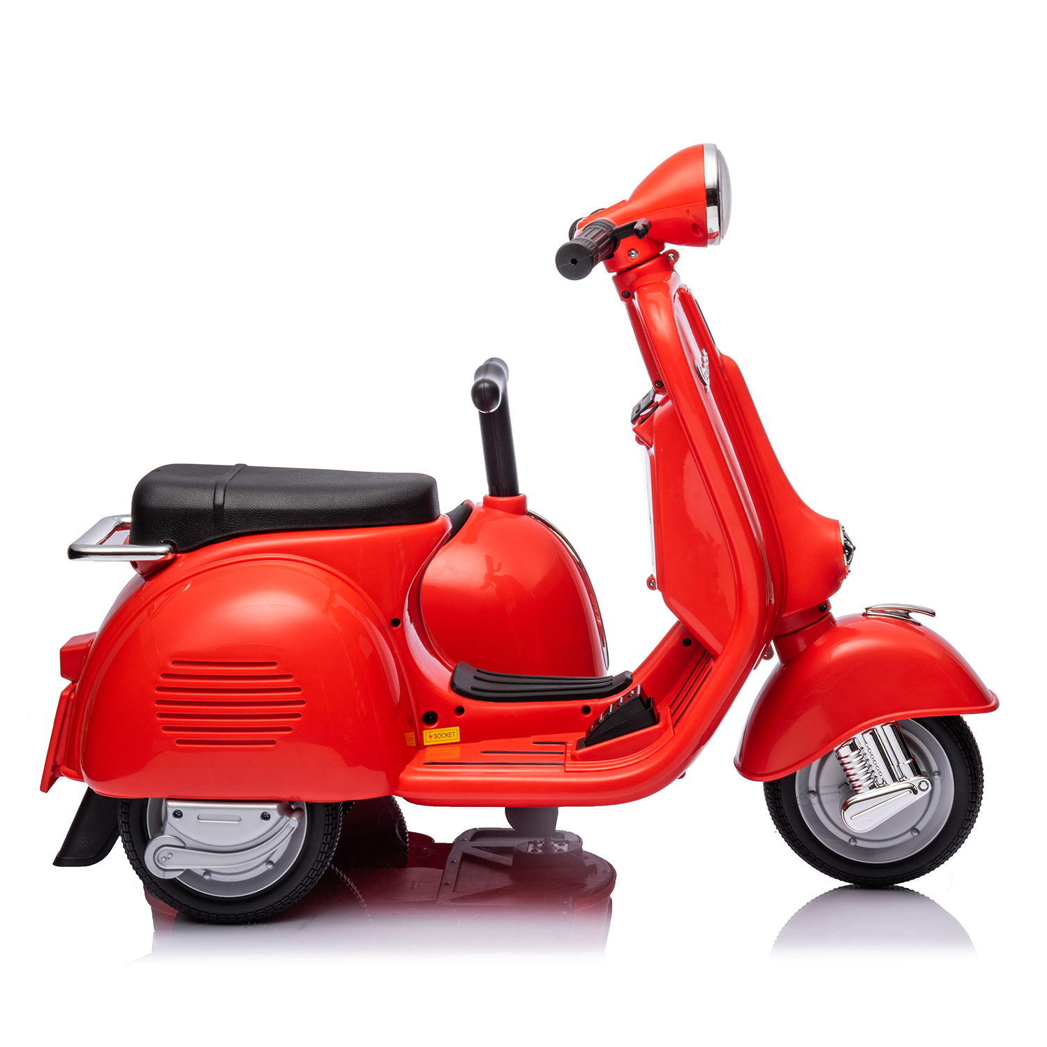 CIPACHO 6V Licensed Vespa Scooter Ride On Motorcycle for Kids, 3-Wheel Electric Kids Car for 3-8, Red