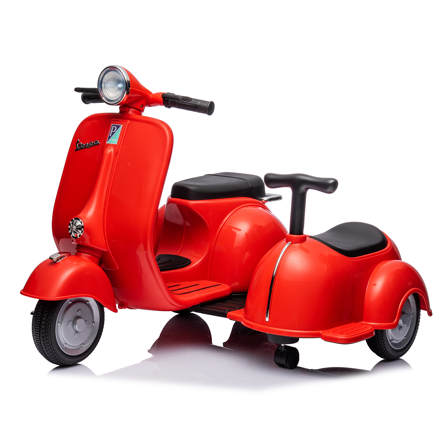 CIPACHO 6V Licensed Vespa Scooter Ride On Motorcycle for Kids, 3-Wheel Electric Kids Car for 3-8, Red