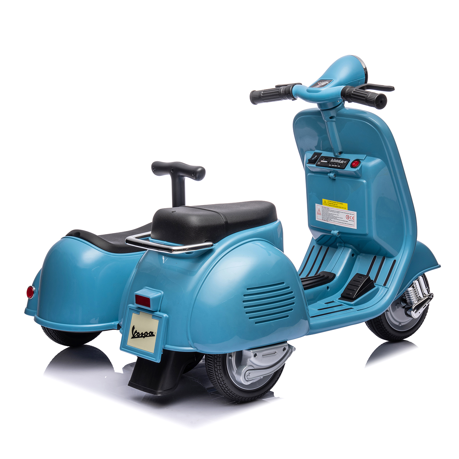 CIPACHO 6V Licensed Vespa Scooter Ride On Motorcycle for Kids, 3-Wheel Electric Kids Car for 3-8, Blue