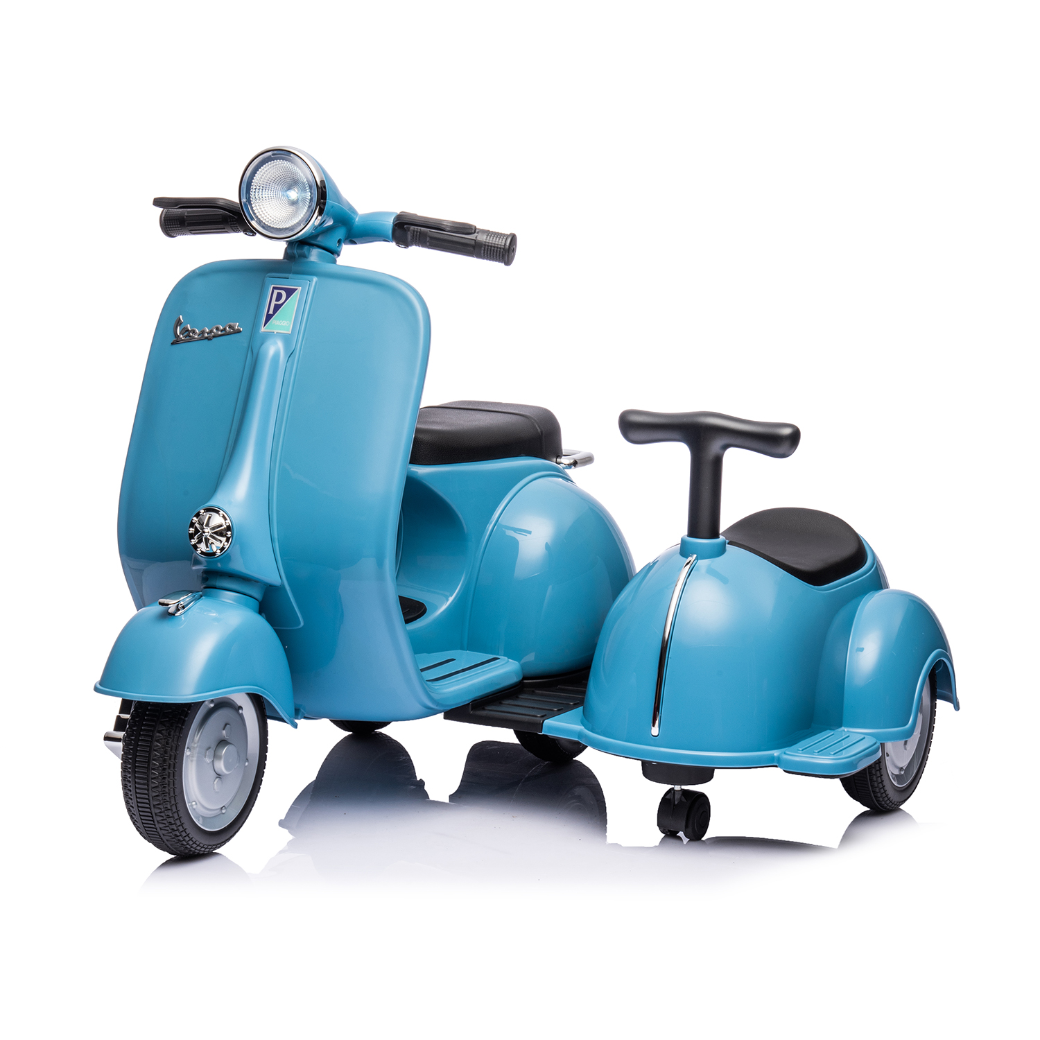 CIPACHO 6V Licensed Vespa Scooter Ride On Motorcycle for Kids, 3-Wheel Electric Kids Car for 3-8, Blue